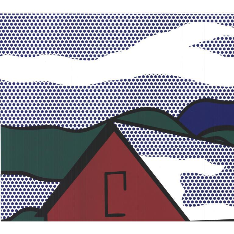 Roy Lichtenstein 'Red Barn II (Lg)' 1989- Serigraph For Sale 1