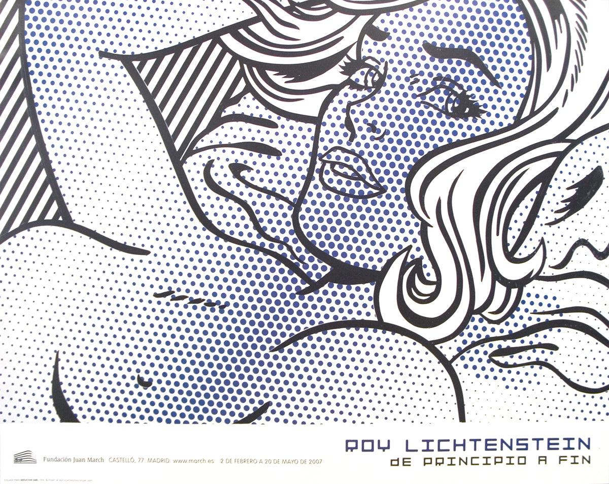 Dieses Ausstellungsplakat von Roy Lichtenstein wurde für eine Ausstellung in der Stiftung Juan March in Madrid, Spanien, geschaffen. Es fängt Lichtensteins ikonischen Pop-Art-Stil ein und ist damit ein herausragendes Werk für Sammler und