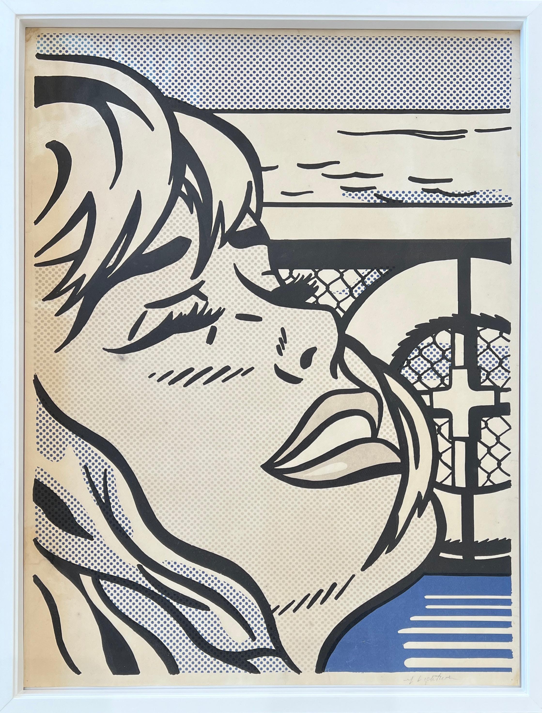 Roy Lichtenstein - Chica a bordo - litografía firmada a mano - 1965 en venta 1