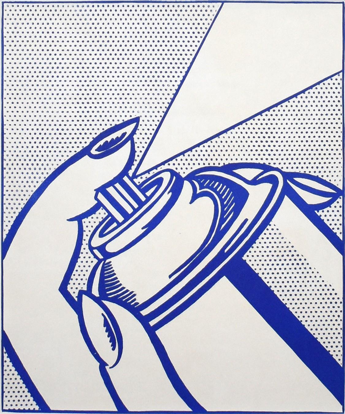 Artist: Roy Lichtenstein
Title: Spray Can
Portfolio: 1¢ Life
Medium: Lithograph on white wove paper
Year: 1963
Edition: 2000
Frame Size: 21 1/4" x 19 1/4"
Sheet Size: 16" x 11 1/2"
Image Size: 12 1/2" x 10 1/2"
Signature: Unsigned
Reference: Corlett