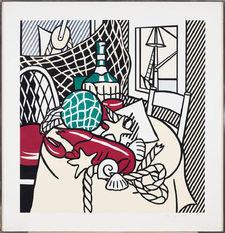 Roy Lichtenstein 'Still Life with Lobster' Signed Lithograph and Silkscreen 1974 For Sale 1