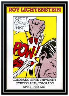 Roy Lichtenstein Sweet Dreams Baby POW Hand Signed Color Screenprint Comic Art