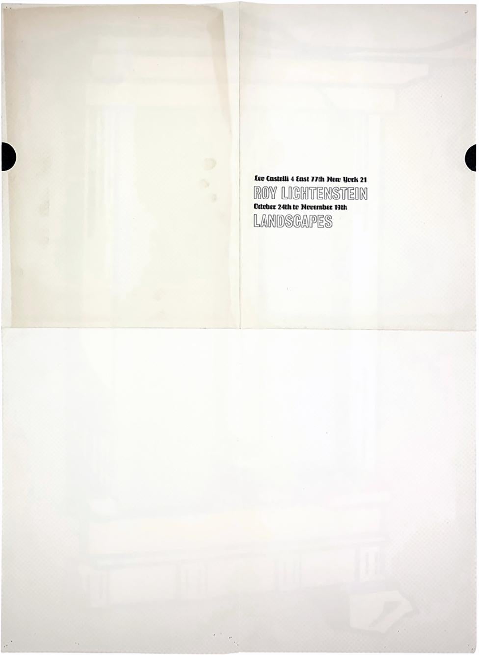 Roy Lichtenstein Temple Mailer 
Leo Castelli Gallery, New York, 1964. Original announcement mailer for Lichtenstein's 1964 exhibition 