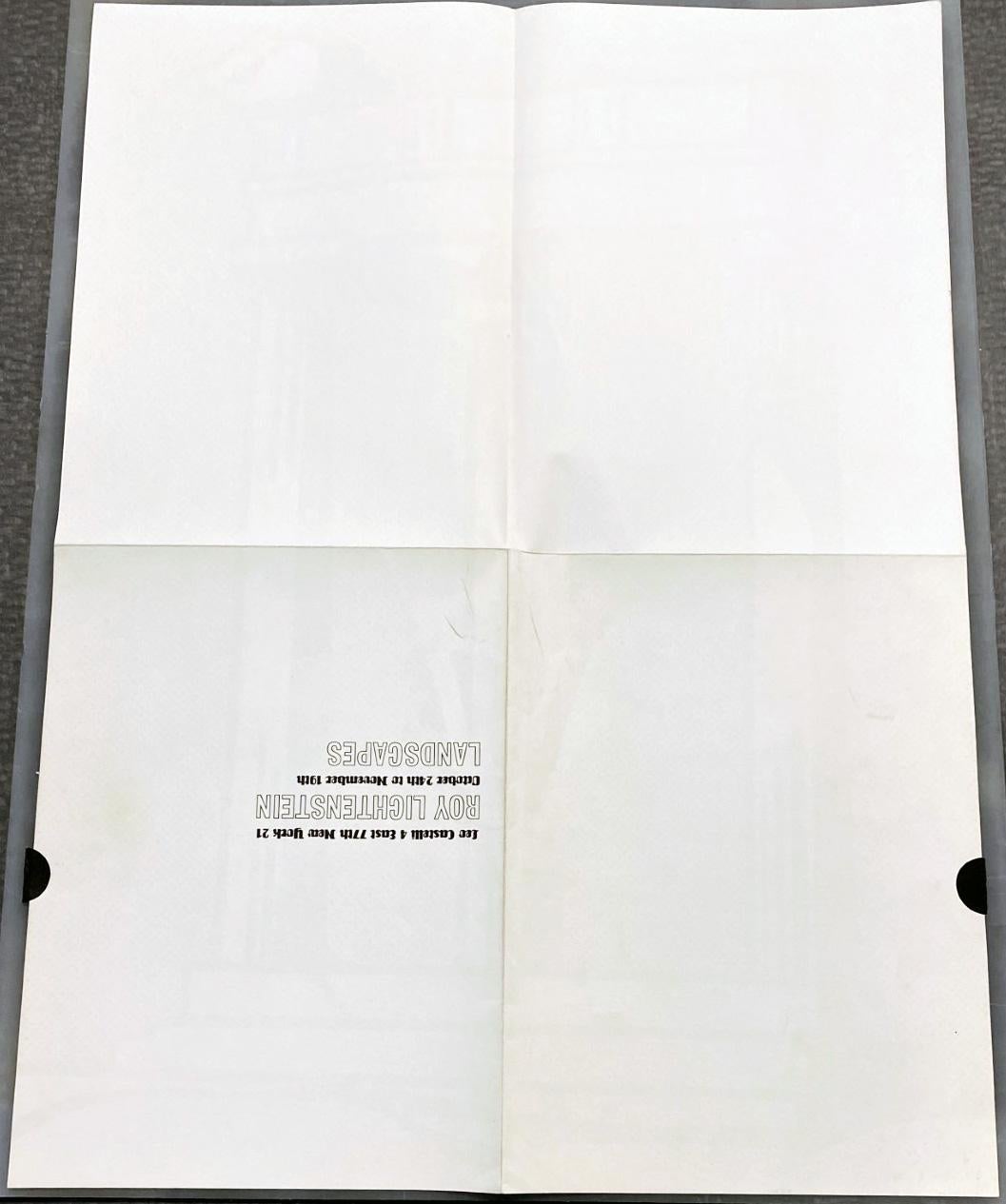 Roy Lichtenstein Temple Mailer 1964: 
Leo Castelli Gallery, New York, 1964. Original announcement mailer for Lichtenstein's 1964 exhibition 