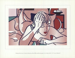 Roy Lichtenstein "Nudo pensante, Stato I" 1997 dalla cartella Nudi