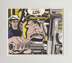 Framed Roy Lichtenstein Torpedo...Los! 1993 Offset Print, 12.25 x 14"