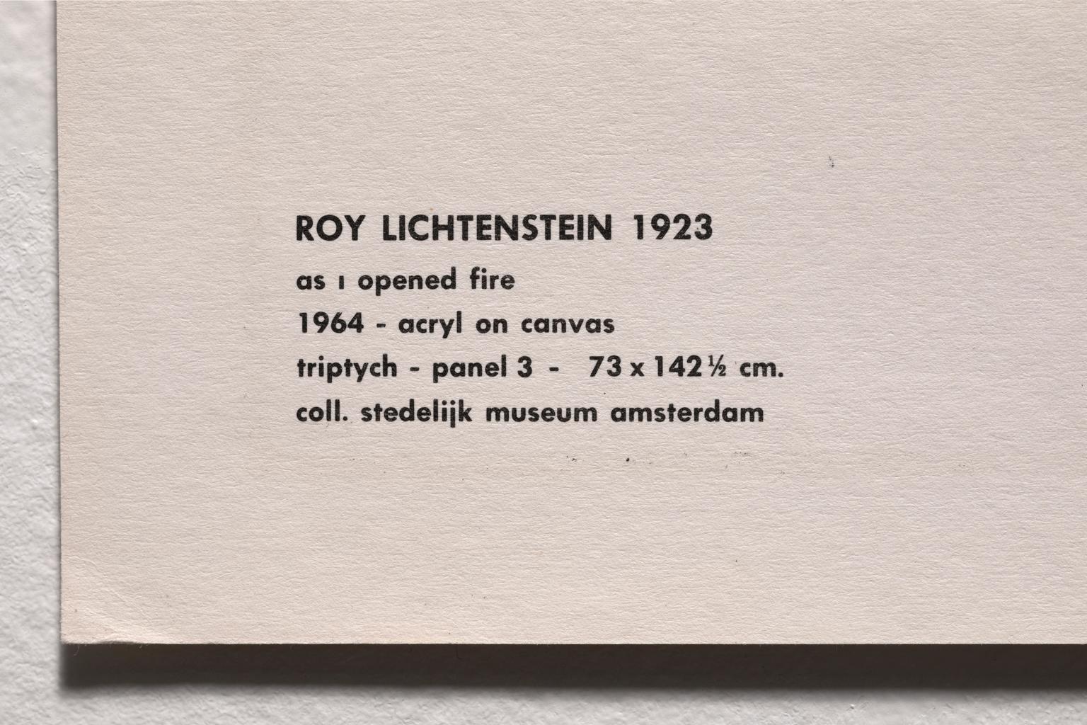 Roy Lichtenstein Tryptich  „Als ich das Feuer eröffnete“, Stedelijk Museum Amsterd, 1966 im Angebot 17