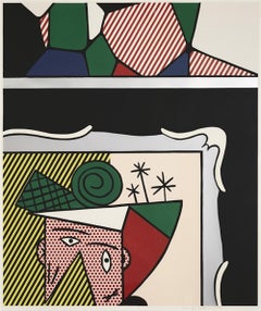 Roy Lichtenstein „Zwei Gemälde“ (Corlett 205) Multiple Media-Druck 1984