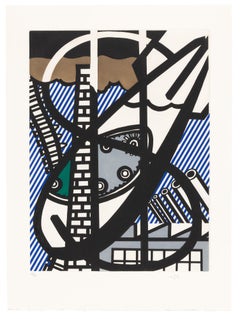 Roy Lichtenstein Une Fenêtre ouverte sur Chicago Signé à la main New Fall of America