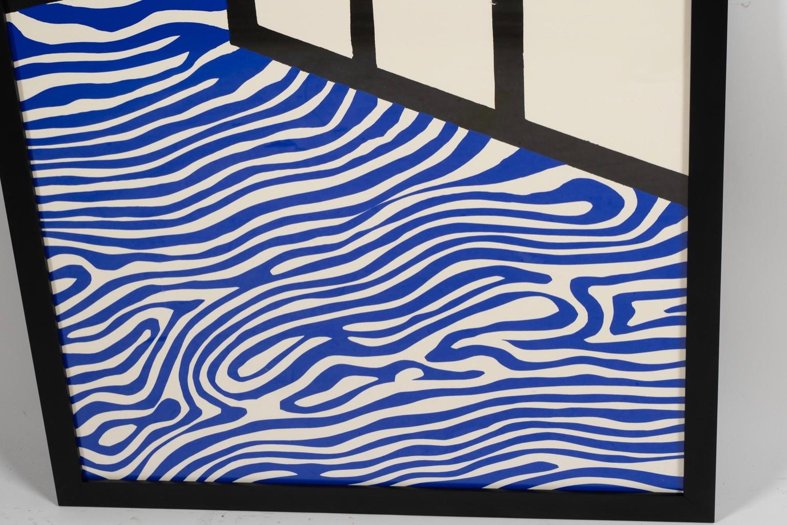 Roy Lichtenstein 'Wallpaper With Blue Floor Interior' 1992 For Sale 9