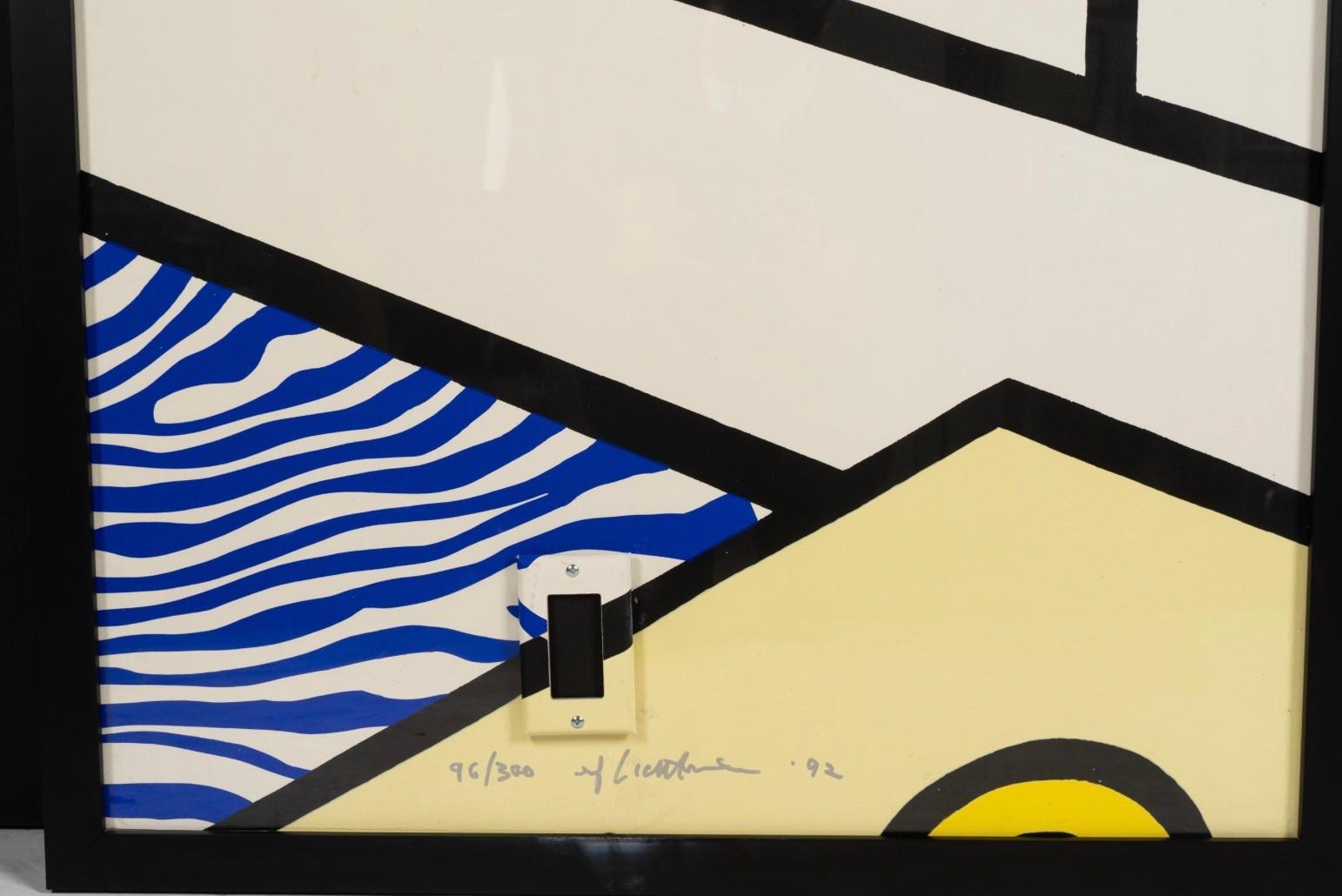 Roy Lichtenstein 'Wallpaper With Blue Floor Interior' 1992 For Sale 13