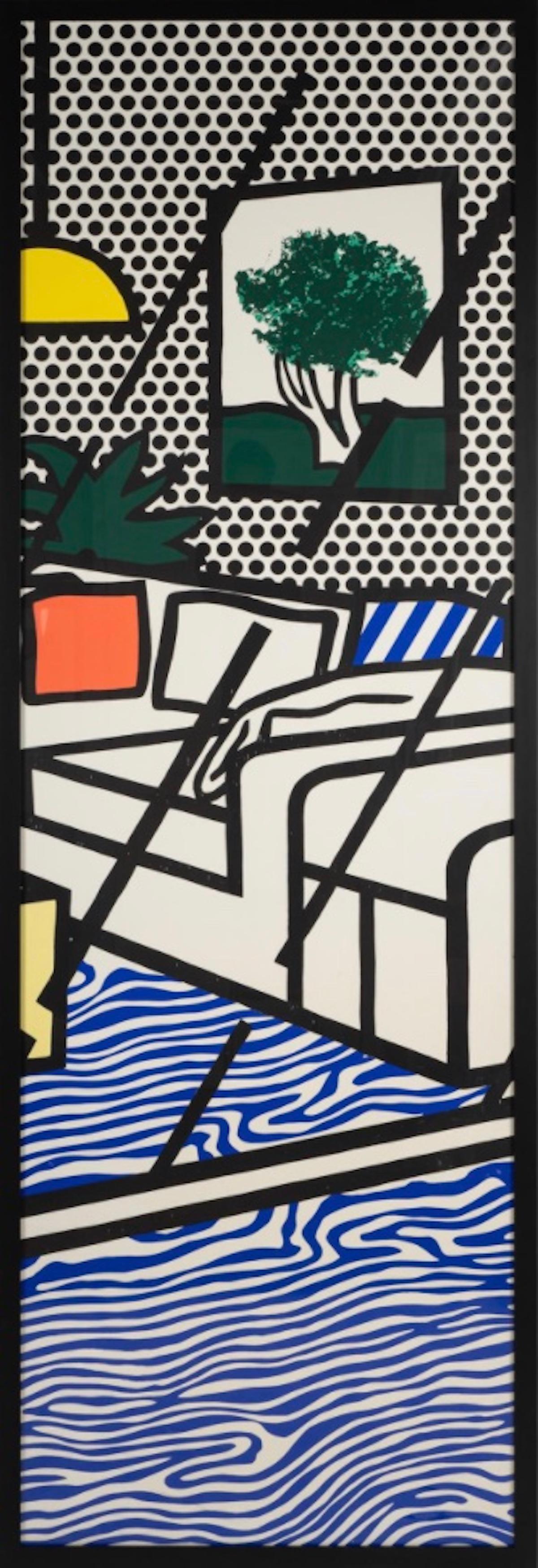 Roy Lichtenstein « Paper With Blue Floor Interior », 1992 en vente 2