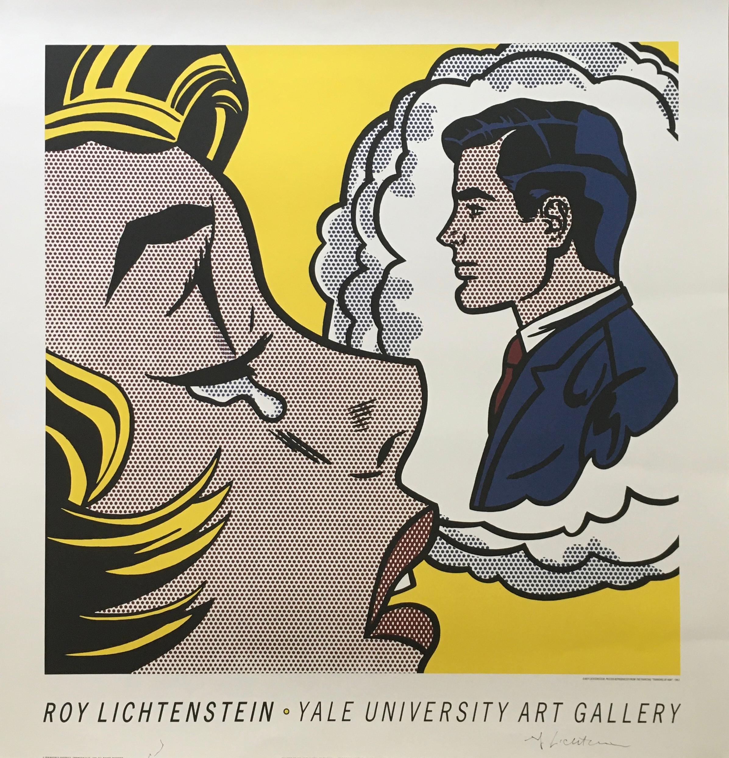 Roy Lichtenstein Figurative Print - Yale University Art Gallery (Thinking of Him), Signed Poster