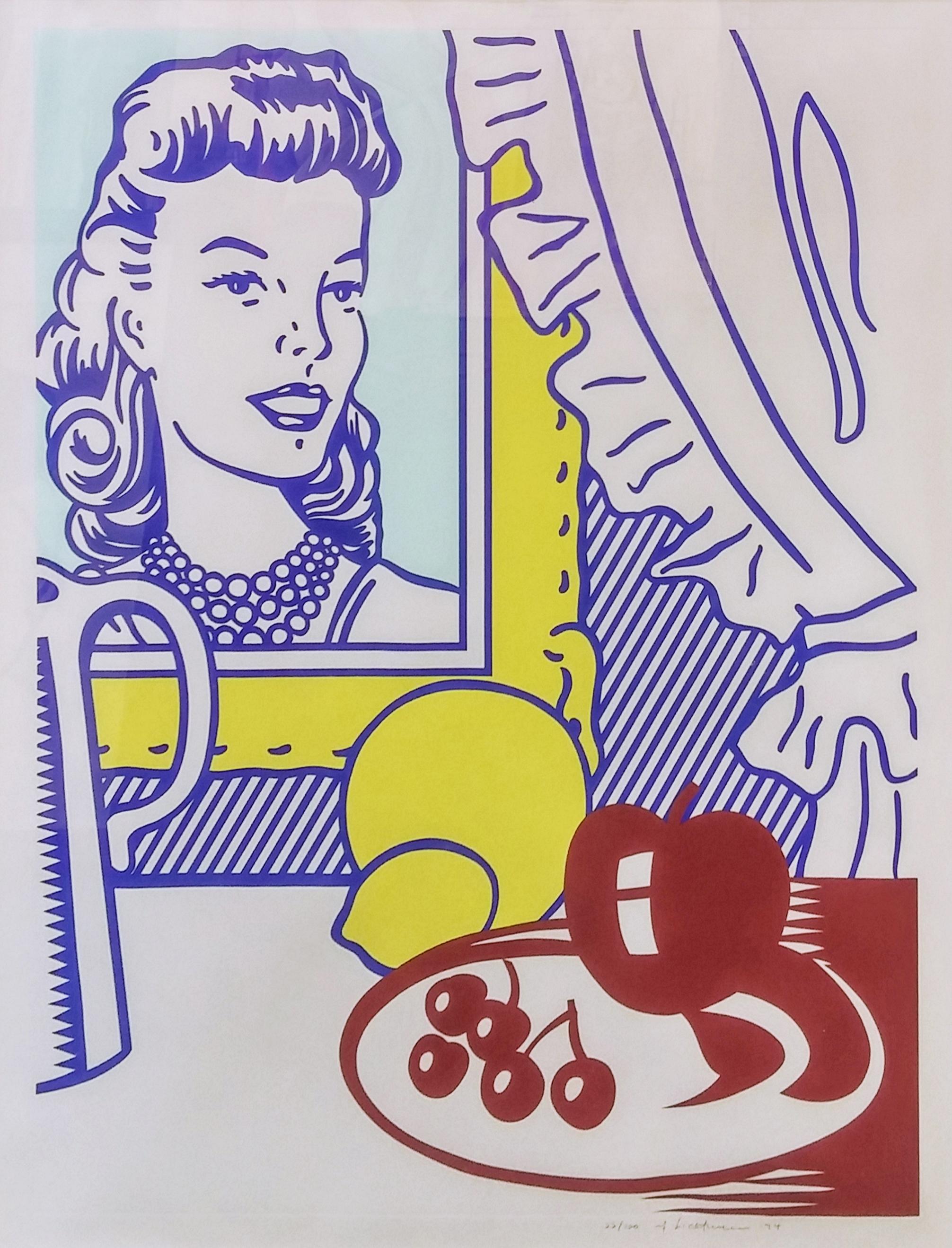 Roy Lichtenstein Portrait Print - STILL LIFE WITH PORTRAIT