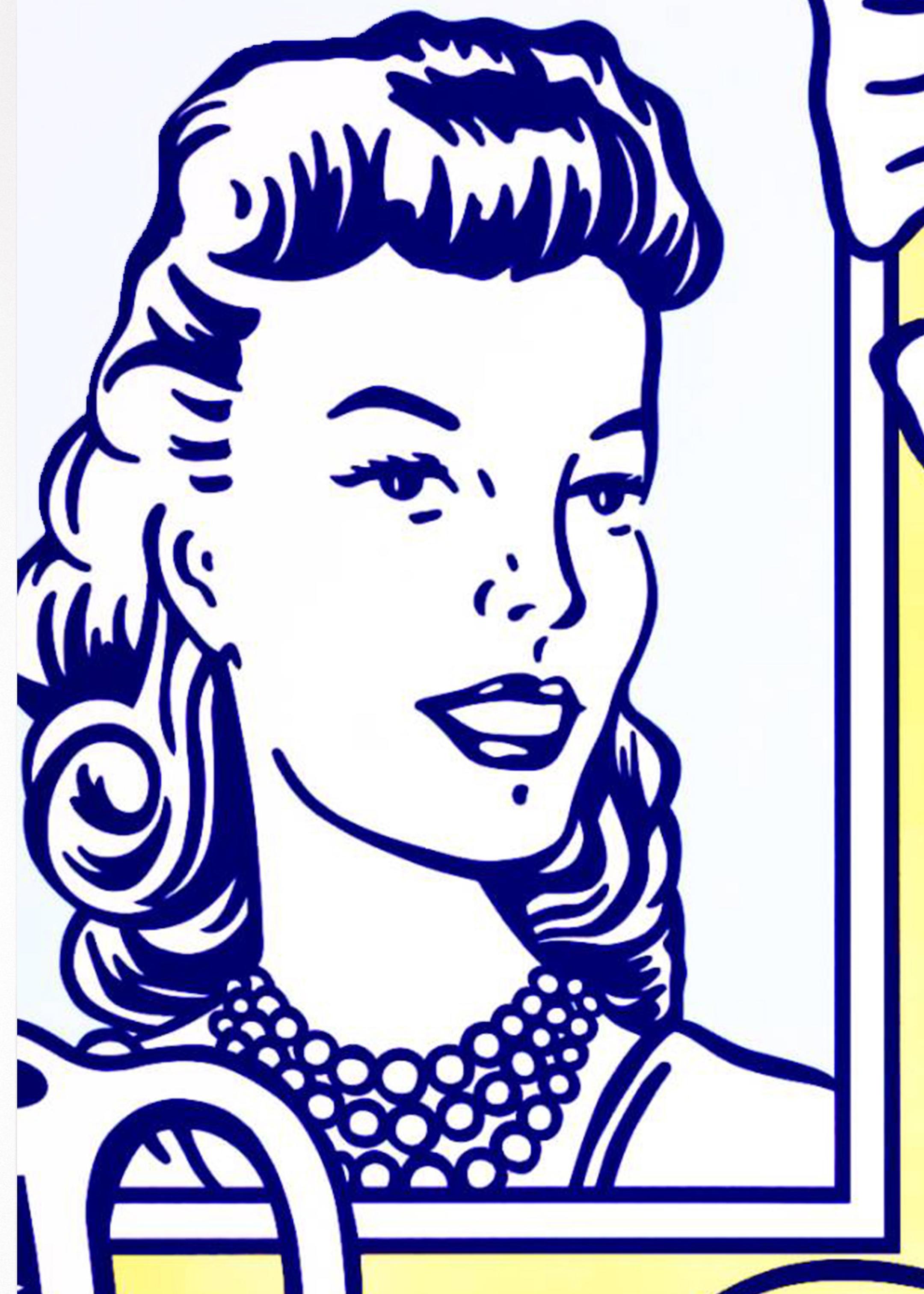'Naturaleza muerta con retrato de 'Seis naturalezas muertas' Serigrafía, 1974 - Portrait Print Blanco de Roy Lichtenstein