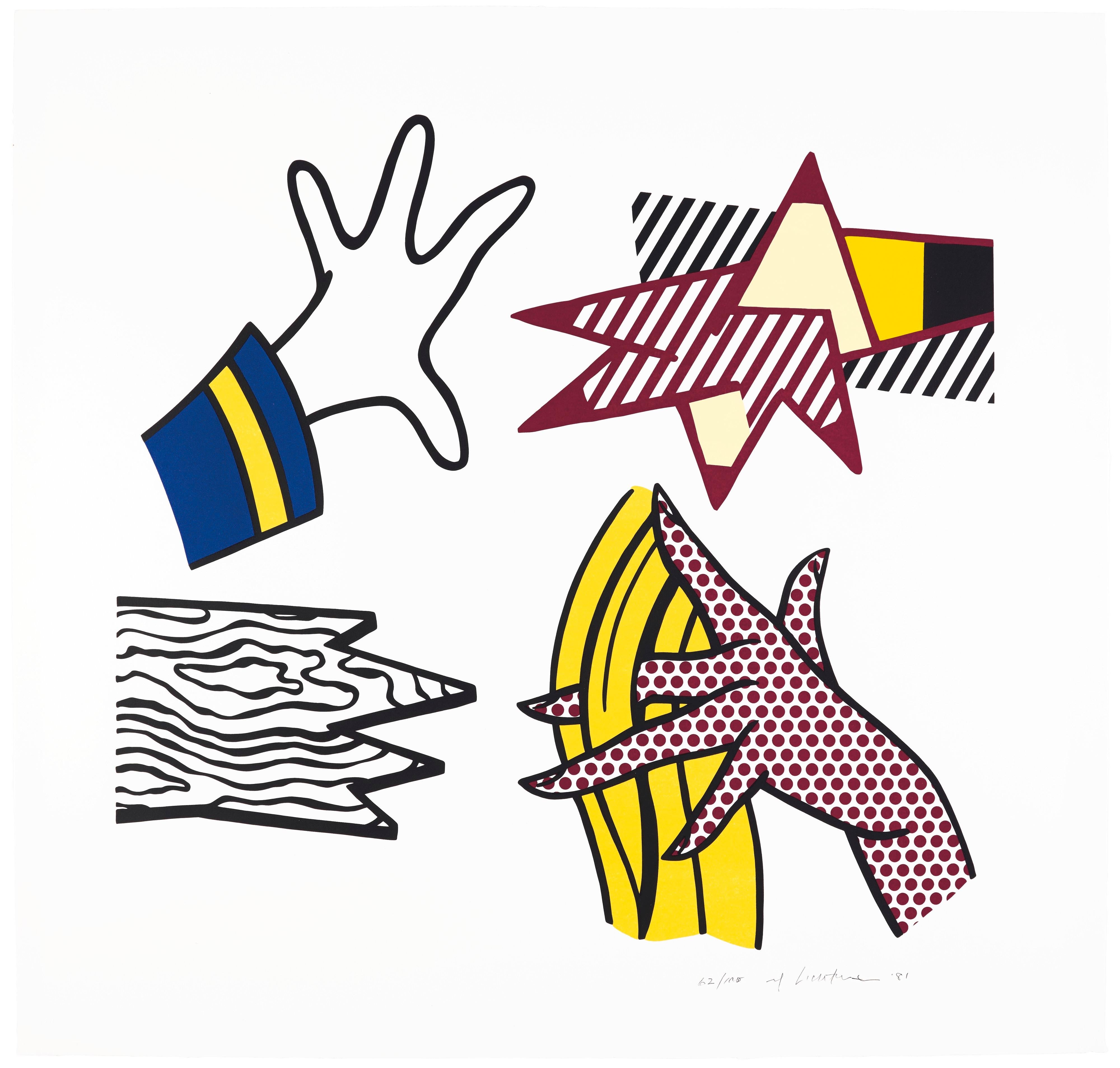 Roy Lichtenstein Figurative Print - Study of Hands