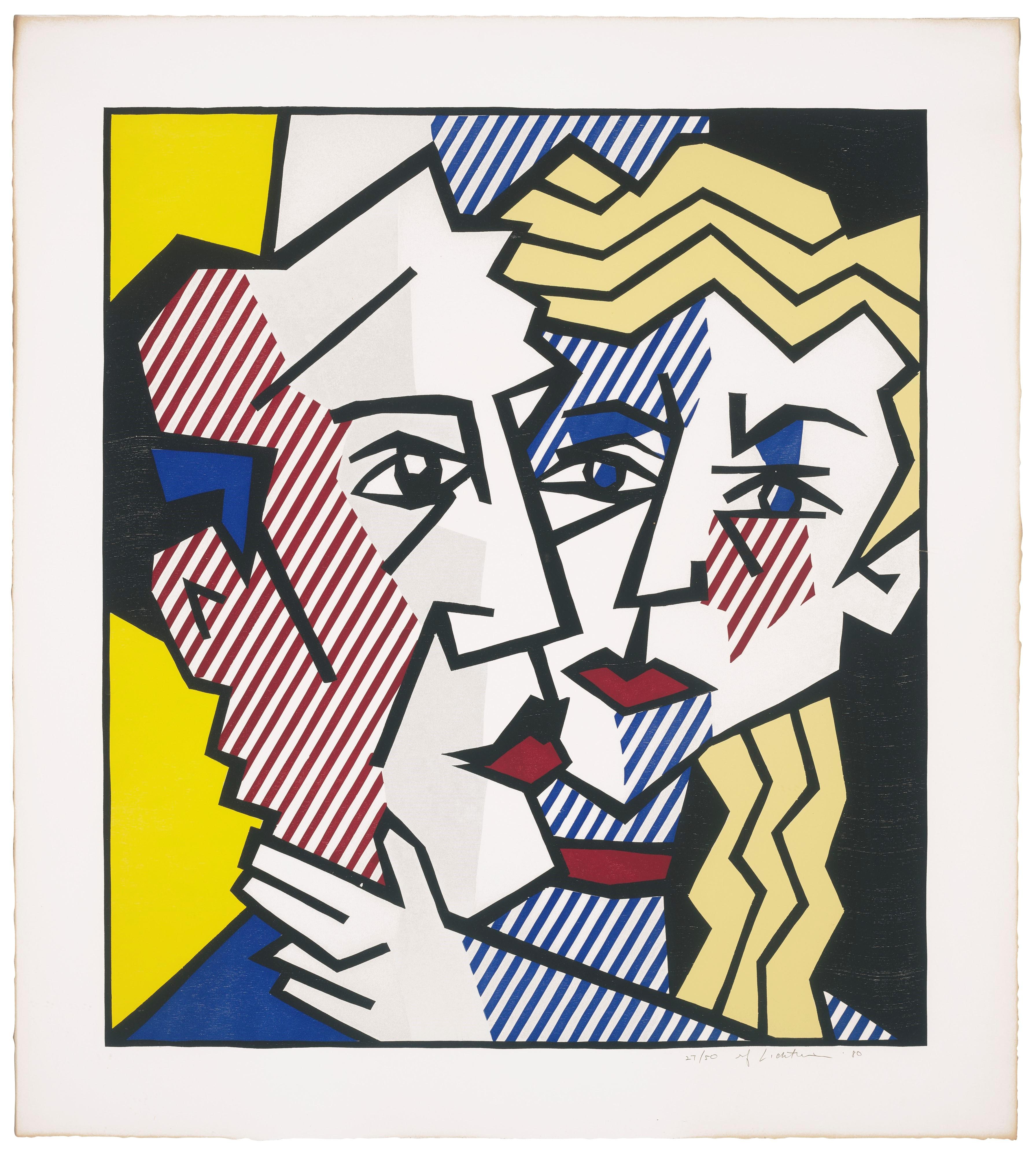 Roy Lichtenstein Nude Print - The Couple, from Expressionist Woodcut Series