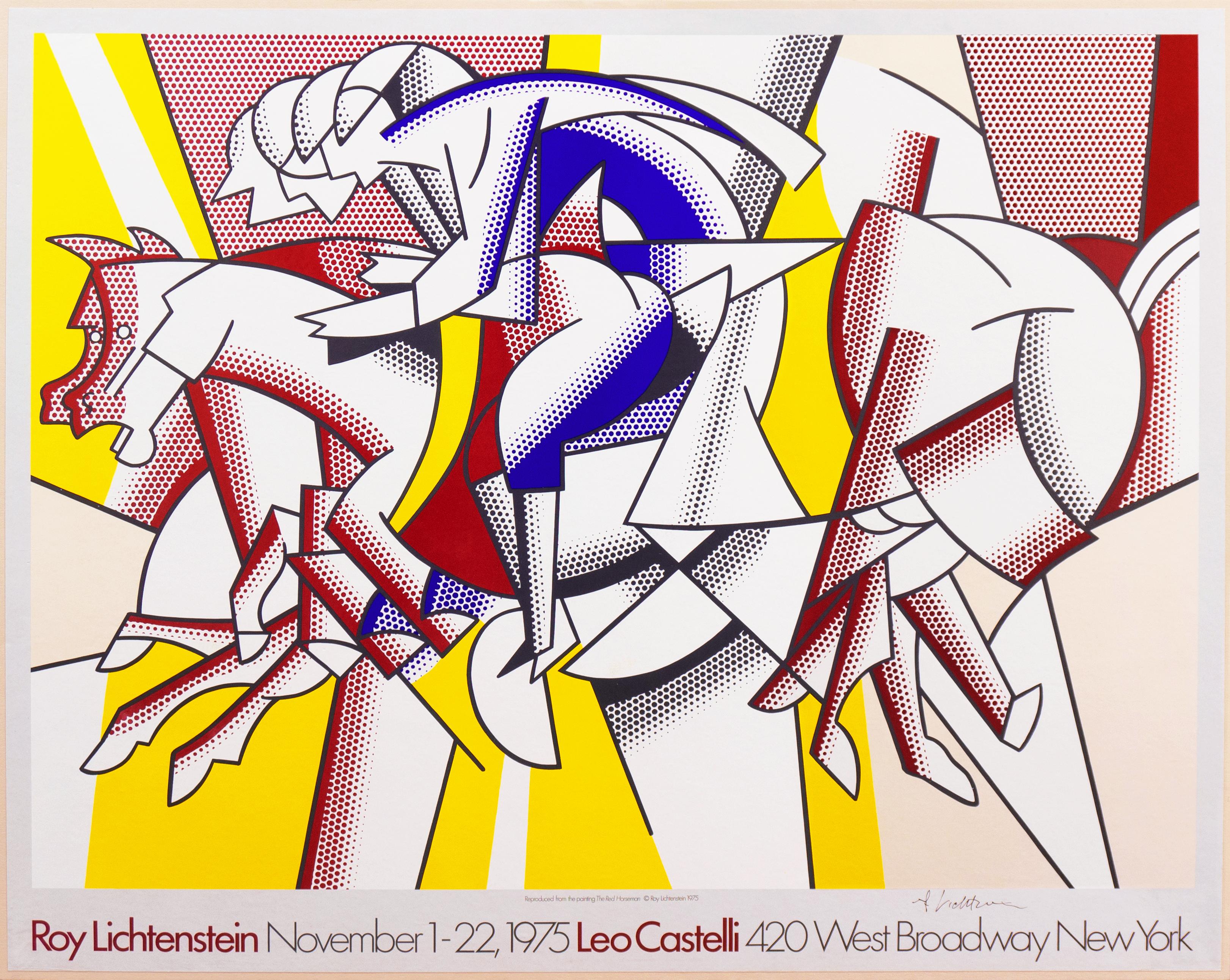 'The Red Horseman', Hand Signed, Leo Castelli Gallery Exhibition Poster, Pop Art For Sale 6
