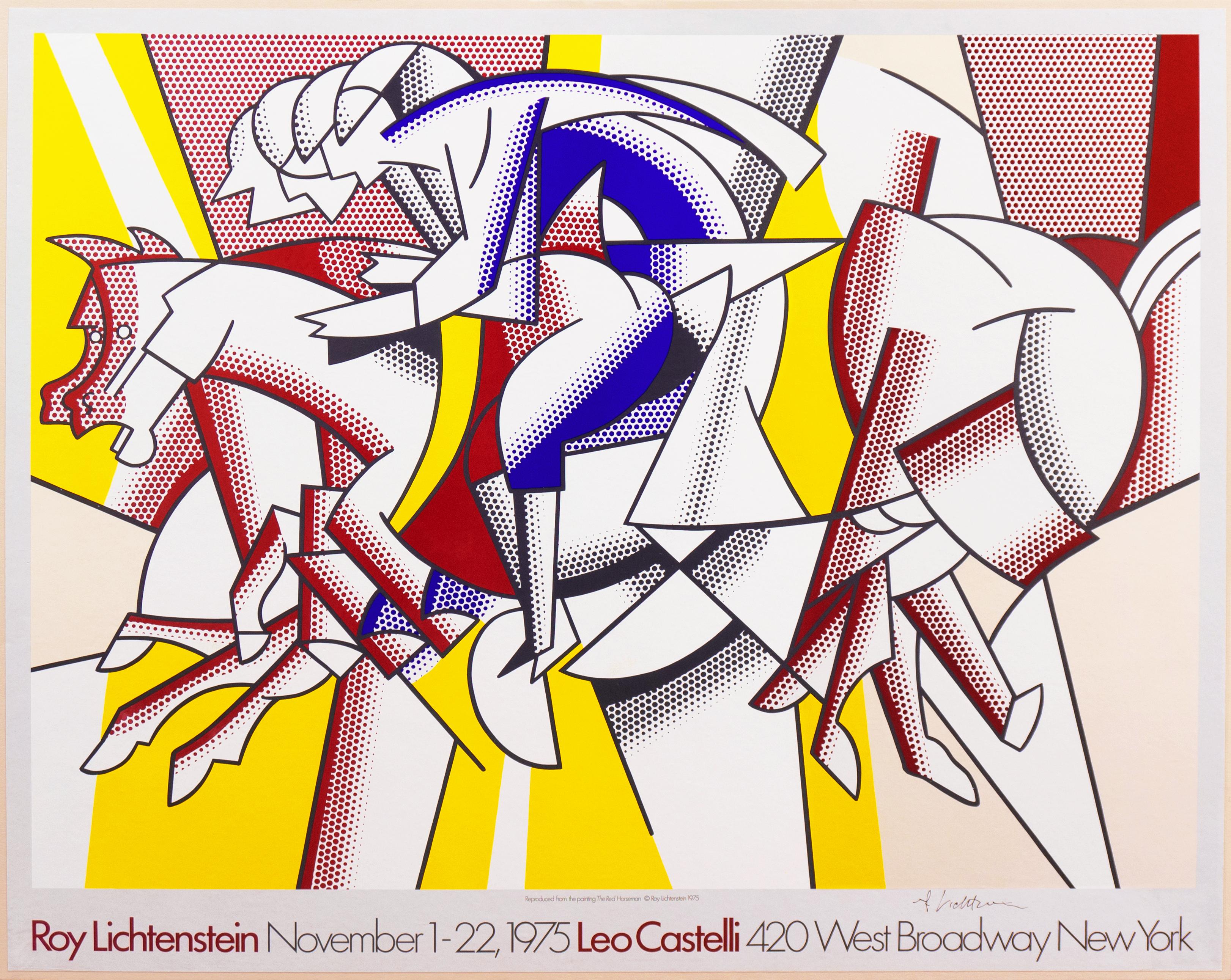 'The Red Horseman', Hand Signed, Leo Castelli Gallery Exhibition Poster, Pop Art For Sale 5