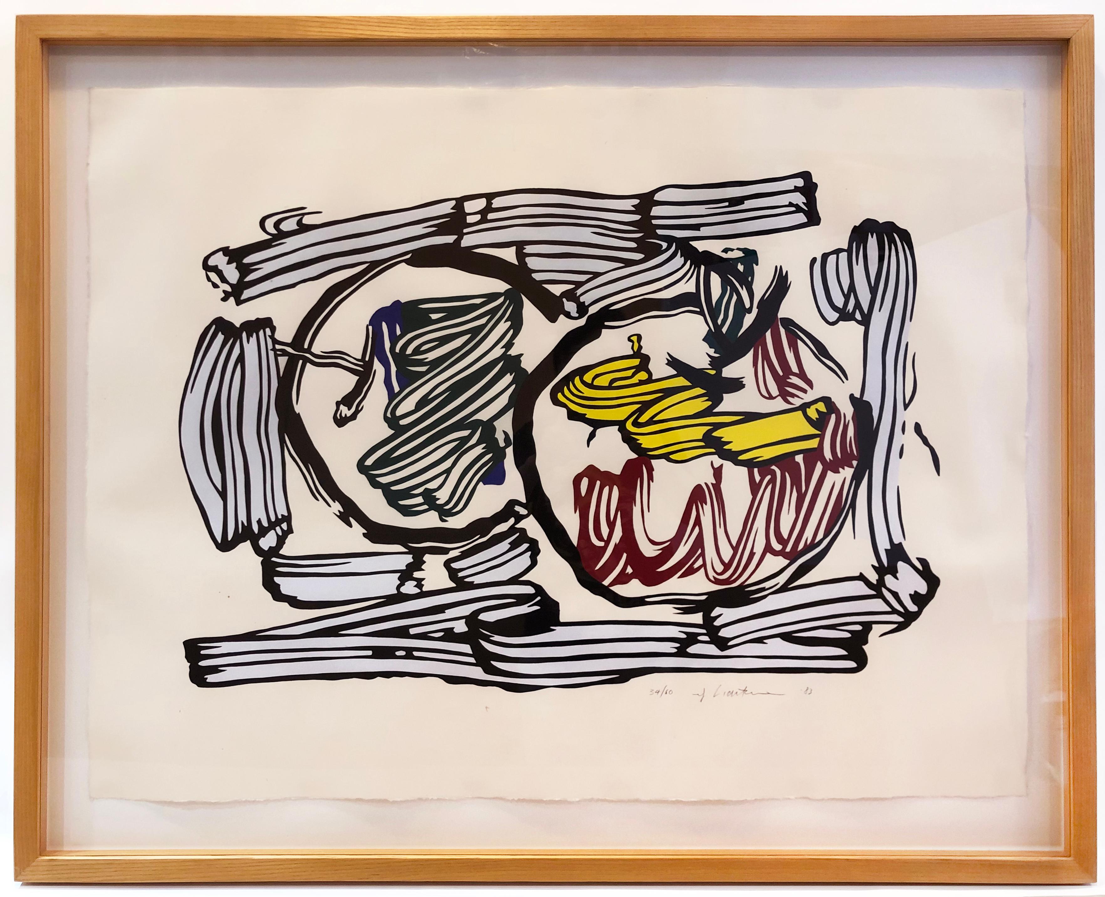 Zwei Äpfel von Roy Lichtenstein, Sieben Apfel-Holzschnitte, Portfolio aus japanischem Papier 1