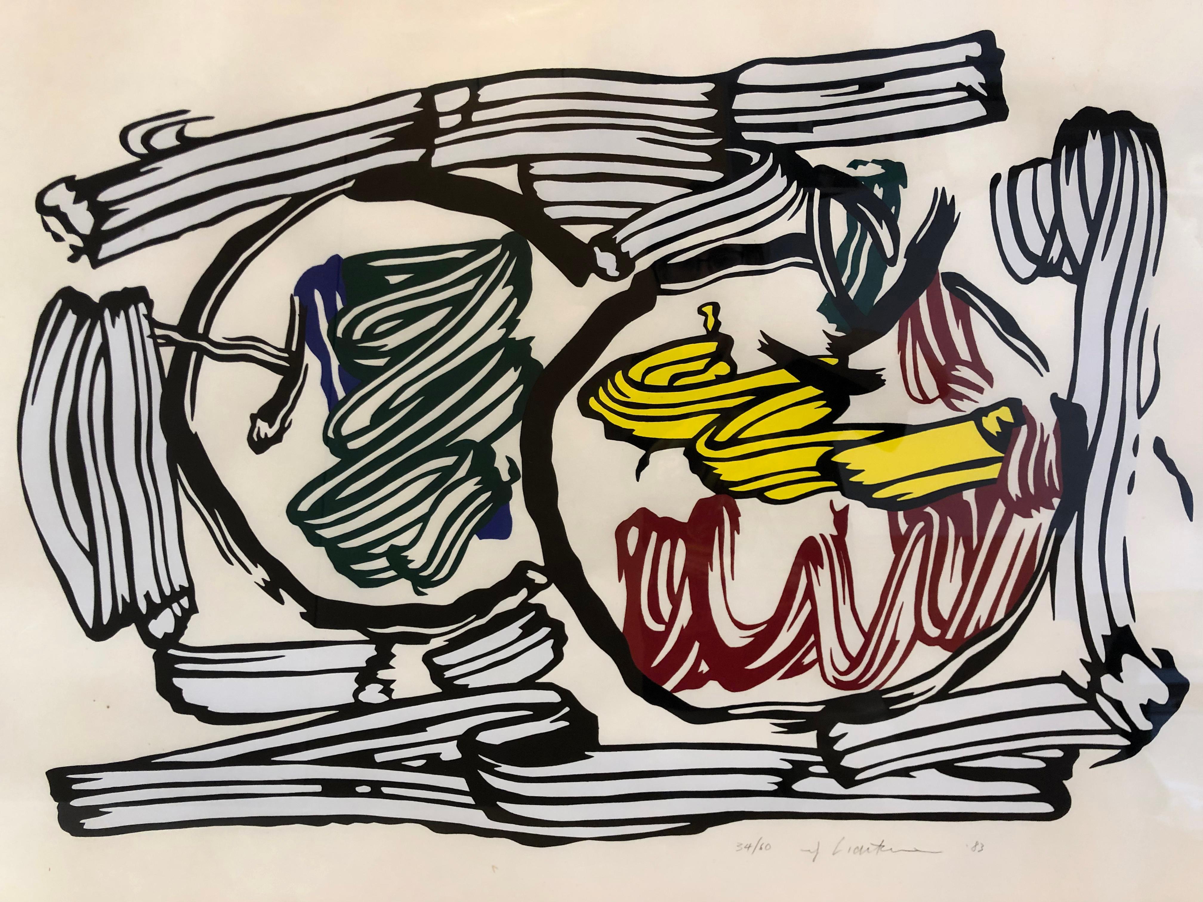 Zwei Äpfel von Roy Lichtenstein, Sieben Apfel-Holzschnitte, Portfolio aus japanischem Papier 2