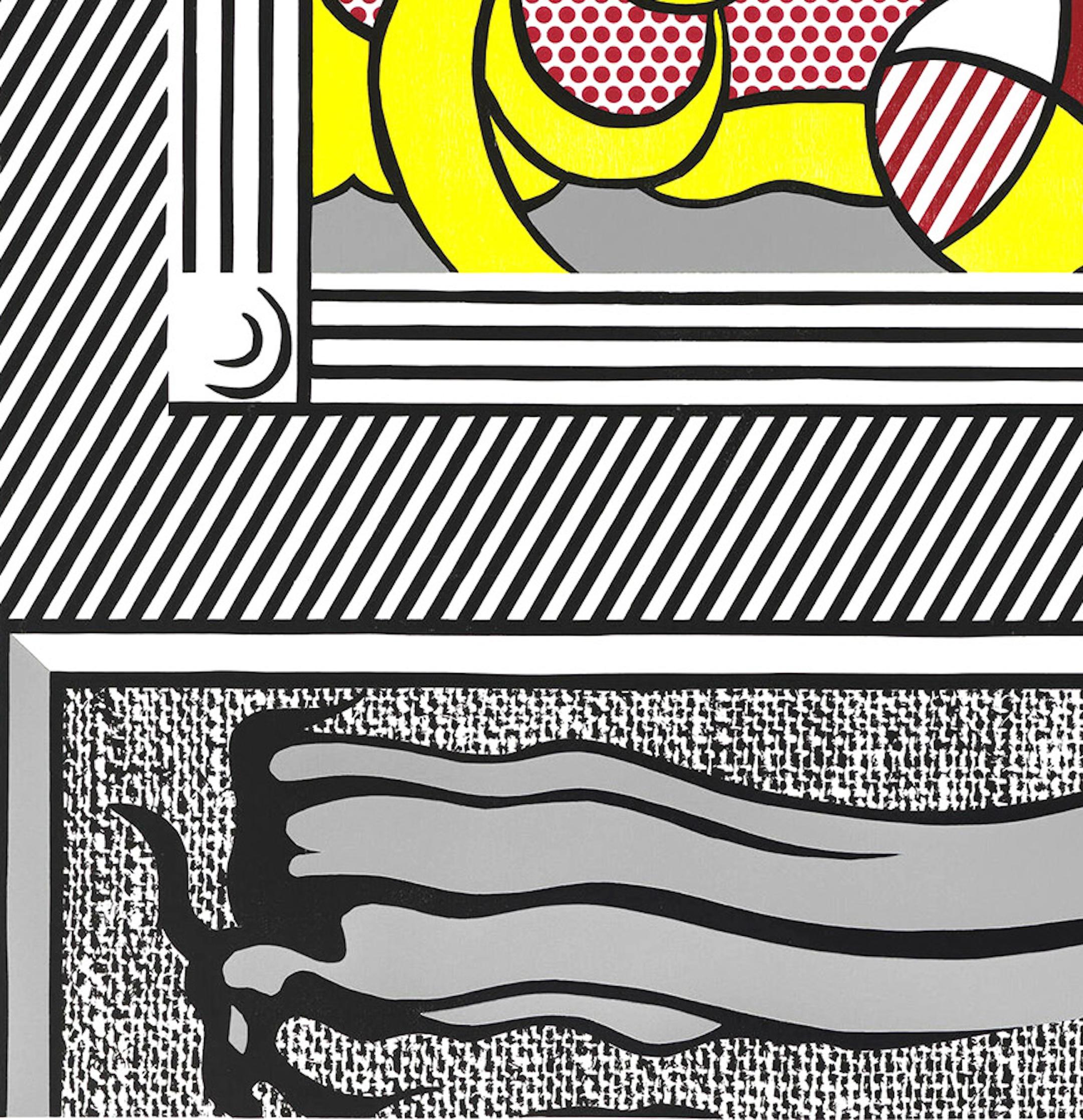 Due dipinti: Beach Ball' Pop Art Woodcut Collage Litografia Serigrafia, 1984 1