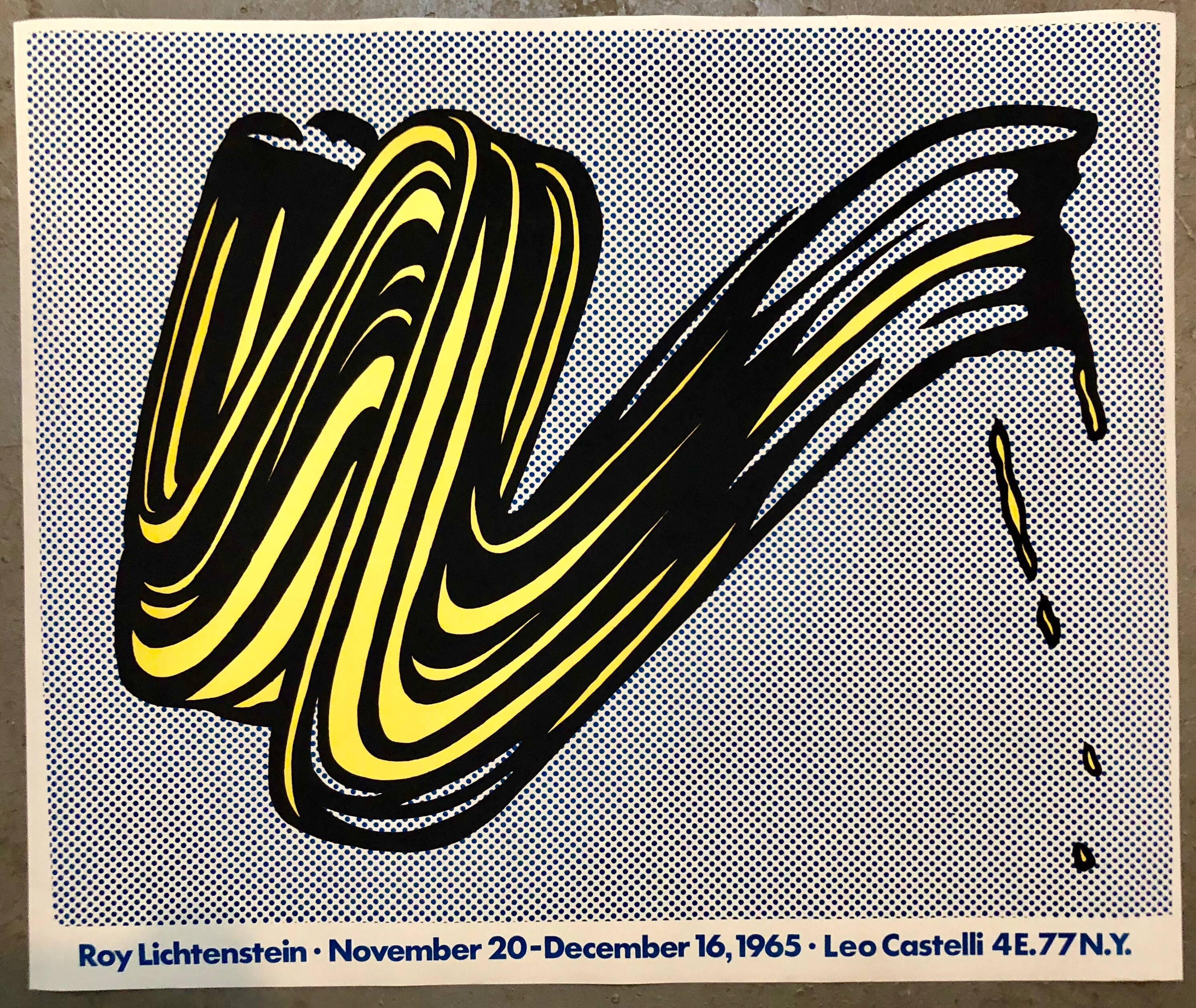 Vintage Offset Lithograph 'Brushstroke' Roy Lichtenstein Pop Art Castelli Poster 1