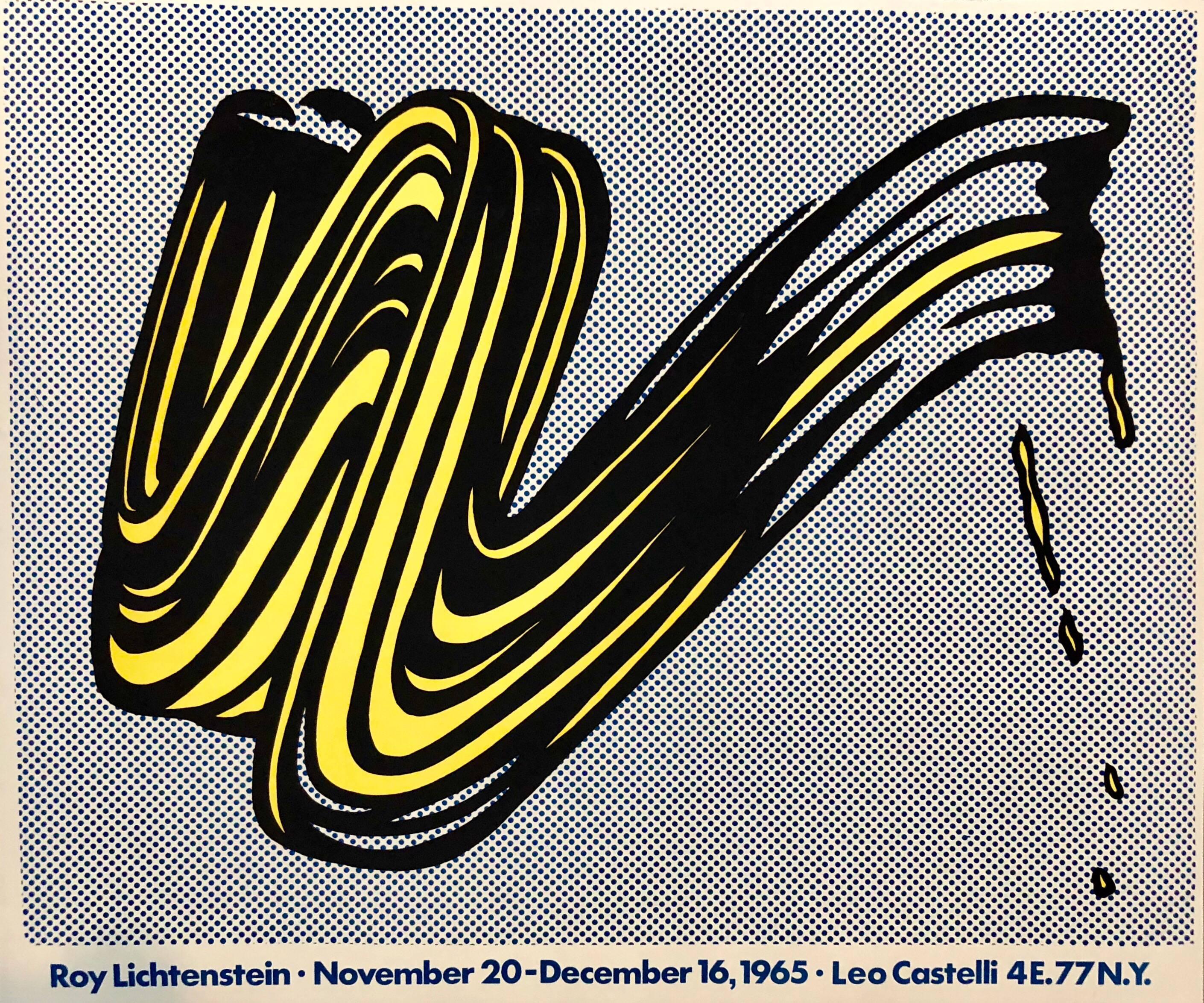 Vintage Offset Lithograph 'Brushstroke' Roy Lichtenstein Pop Art Castelli Poster 2