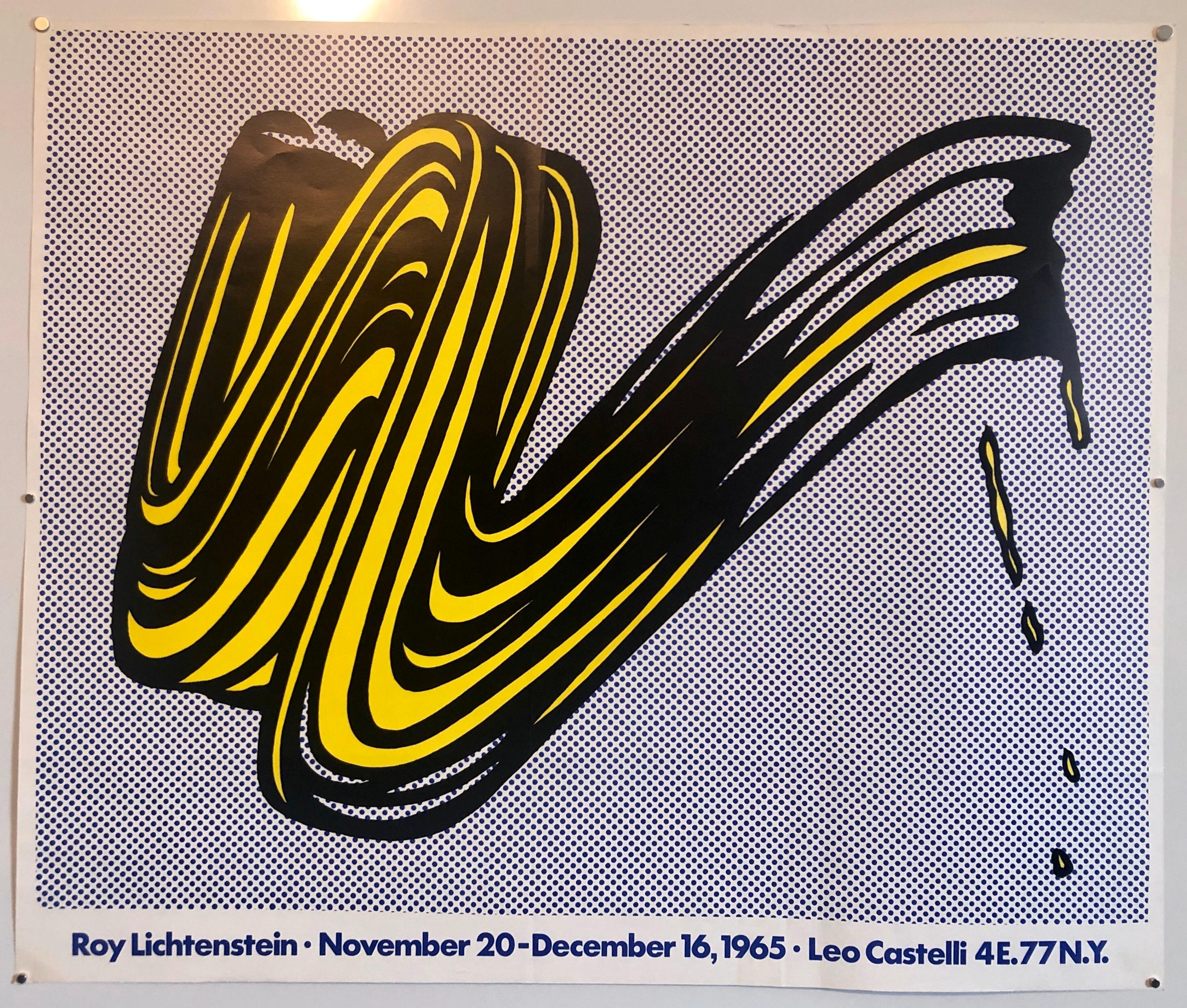 Vintage Offset Lithograph 'Brushstroke' Roy Lichtenstein Pop Art Castelli Poster 2