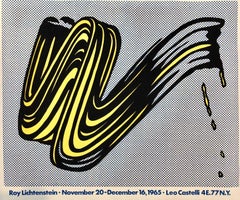 Vintage Offset Lithograph 'Brushstroke' Roy Lichtenstein Pop Art Castelli Poster