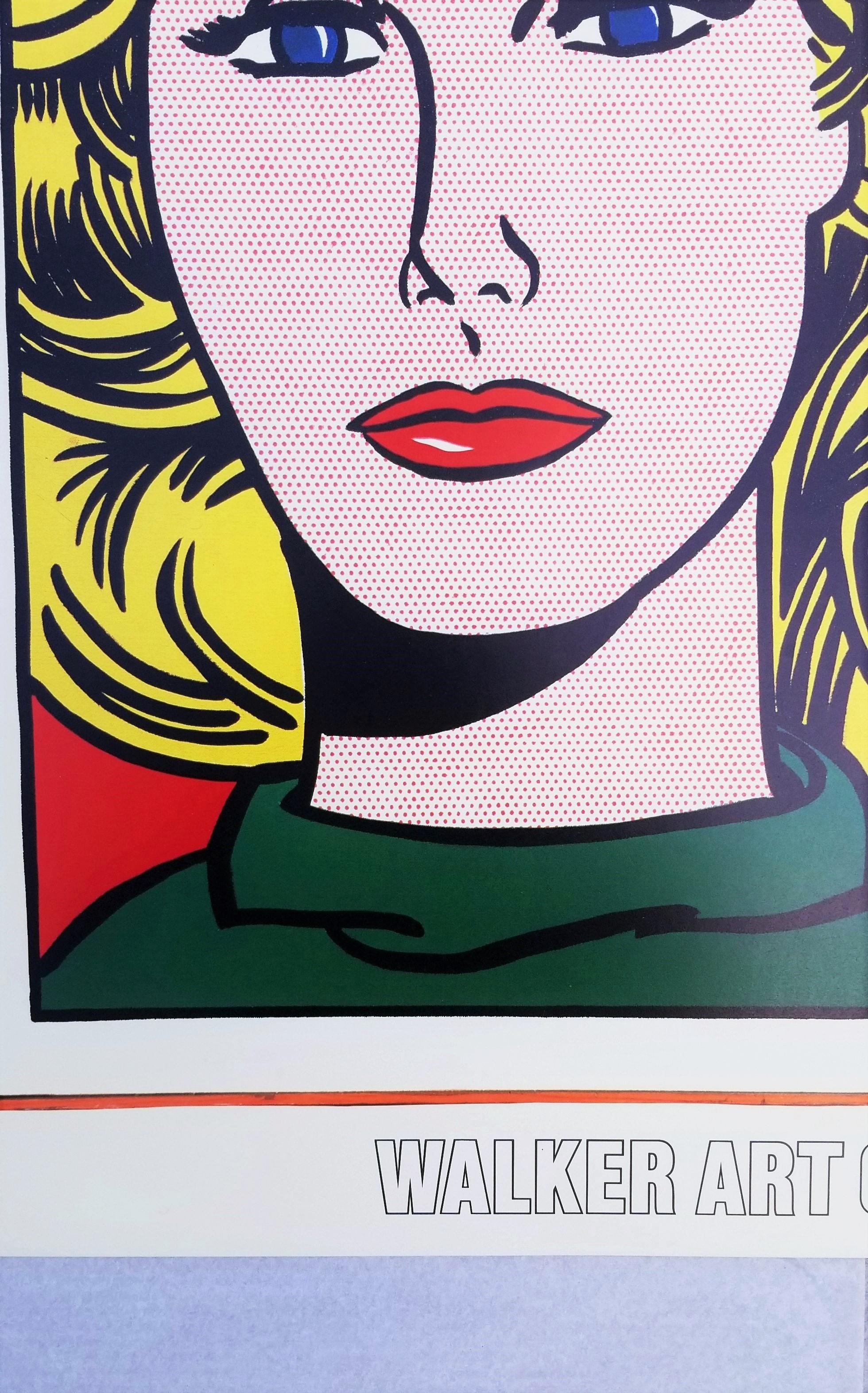 An original offset-lithograph, exhibition poster on smooth wove paper after American artist Roy Lichtenstein (1923-1997) titled 