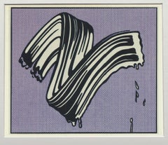 White Brushstroke #1 Offset Print by Roy Lichtenstein, Framed, 1992