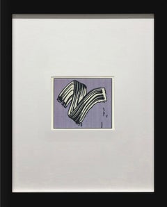 White Brushstroke #1 Offset Print by Roy Lichtenstein, Framed, 1992