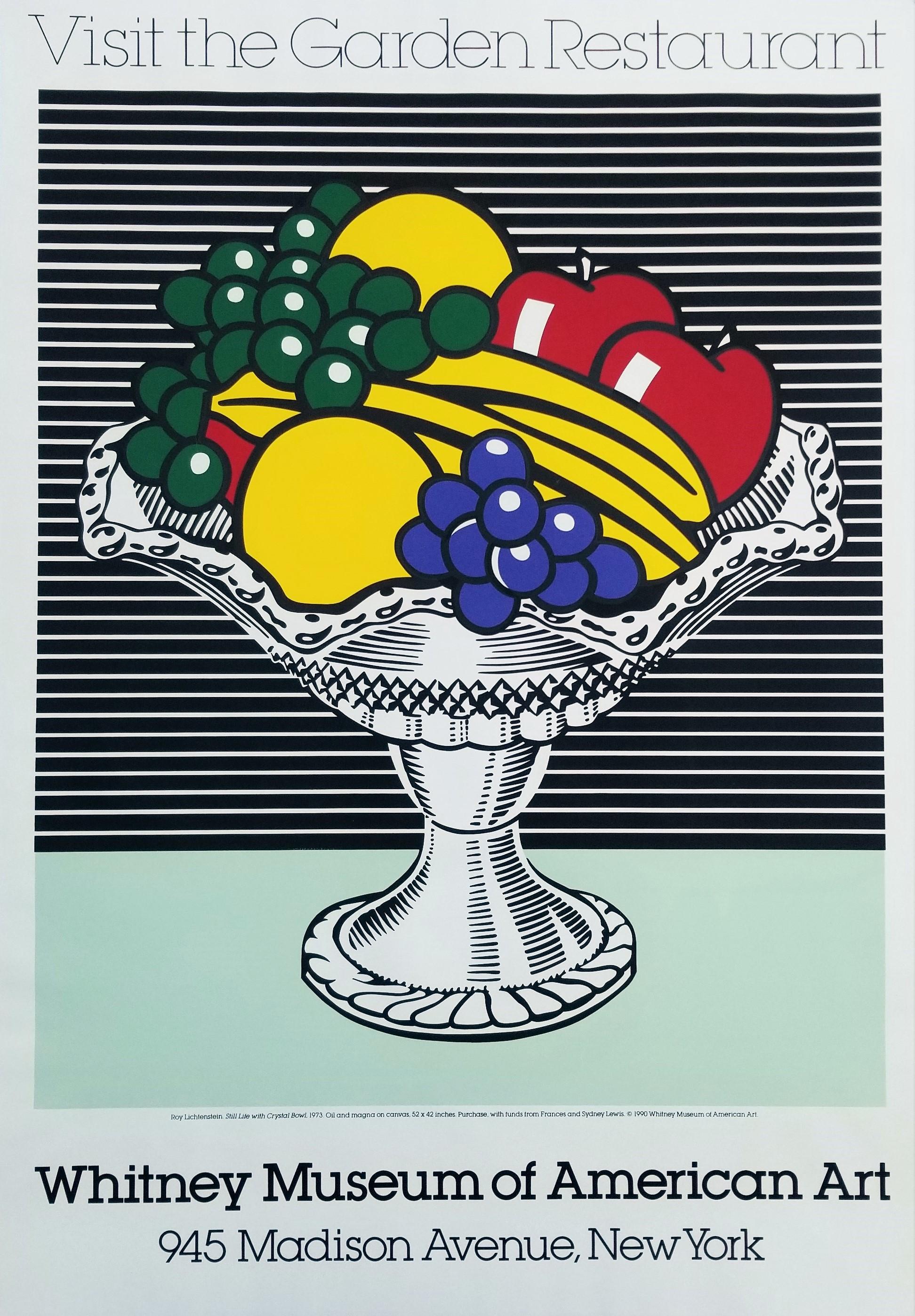 Roy Lichtenstein Still-Life Print - Whitney Museum of American Art (Still Life with Crystal Bowl) Poster /// Pop Art