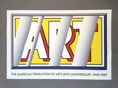 Roy Lichtenstein 'Reflections: Art' Rare Original 1989 Silkscreen Poster Print