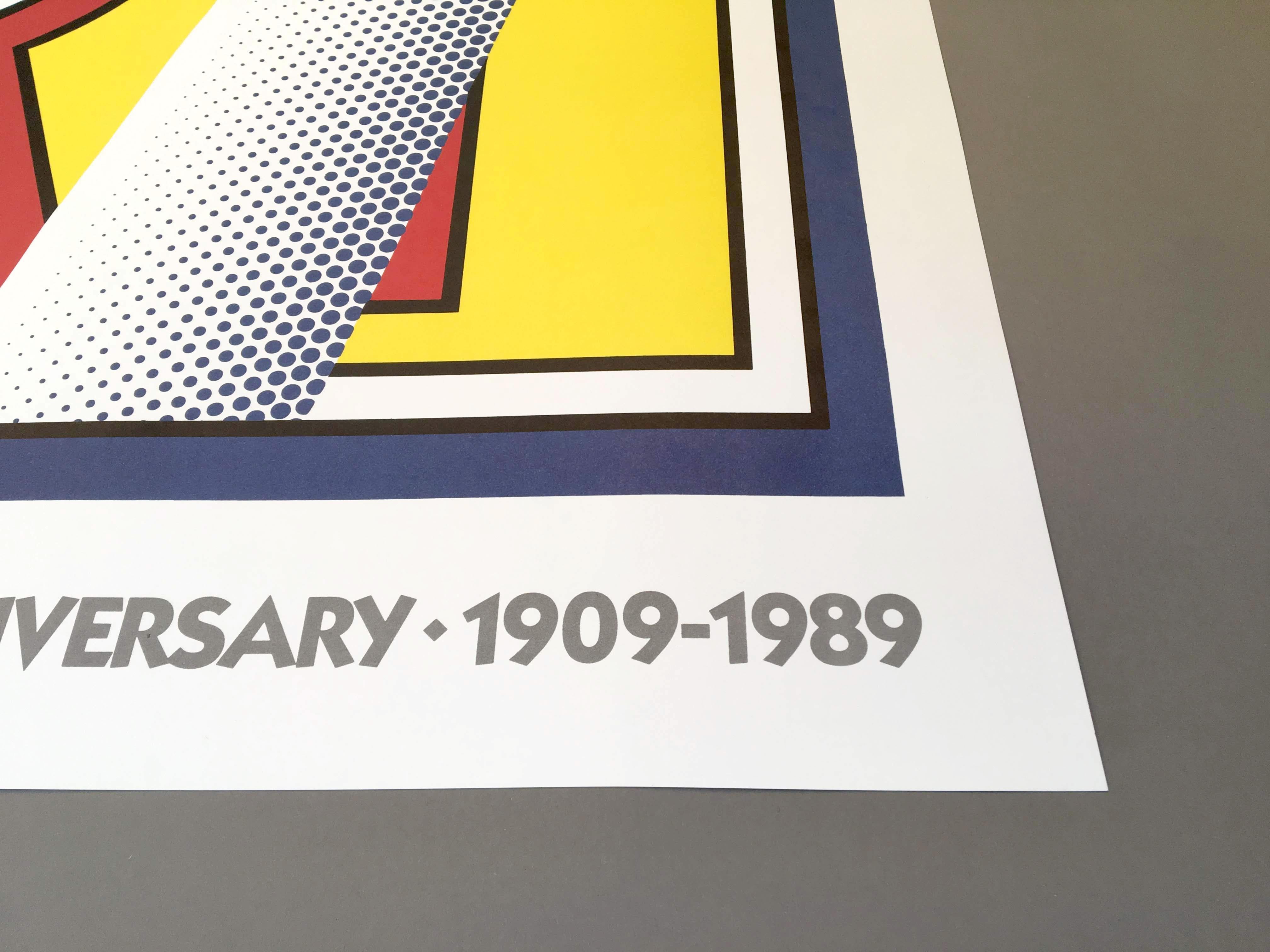 Late 20th Century Roy Lichtenstein 'Reflections: Art' Rare Original 1989 Silkscreen Poster Print For Sale