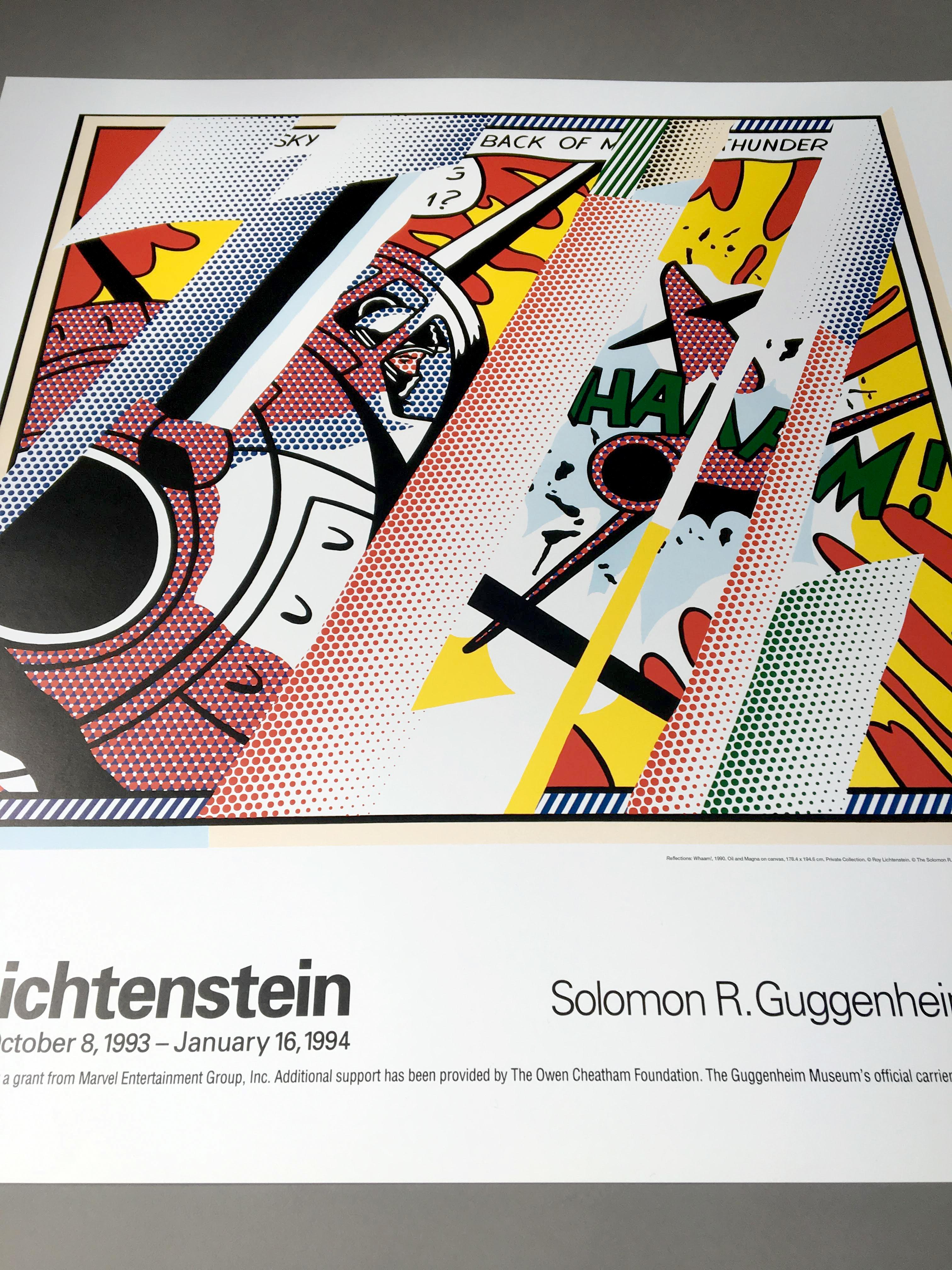 American Roy Lichtenstein 'Reflections Whaam' Rare Original 1993 Poster Print For Sale