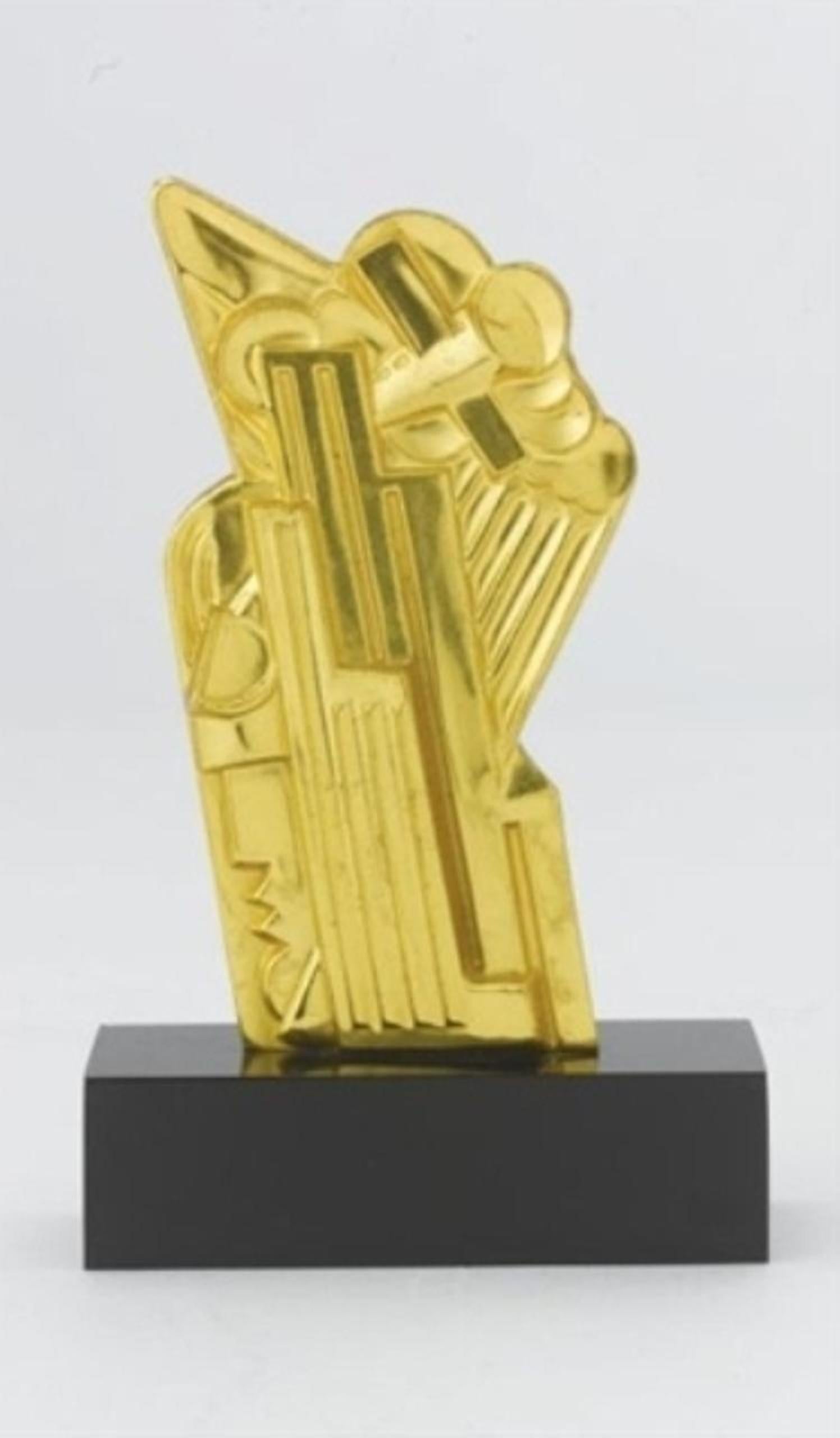 Roy Lichtenstein Figurative Sculpture - Airmail (Gold)