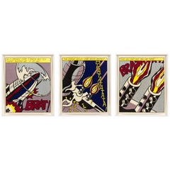 Roy Lichtenstein, signiertes Triptychon „As I Opened Fire“, Drucke, Stedelijk Museum