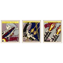 Roy Lichtenstein Signiertes Triptychon "As I Opened Fire" Drucke:: Stedelijk Museum