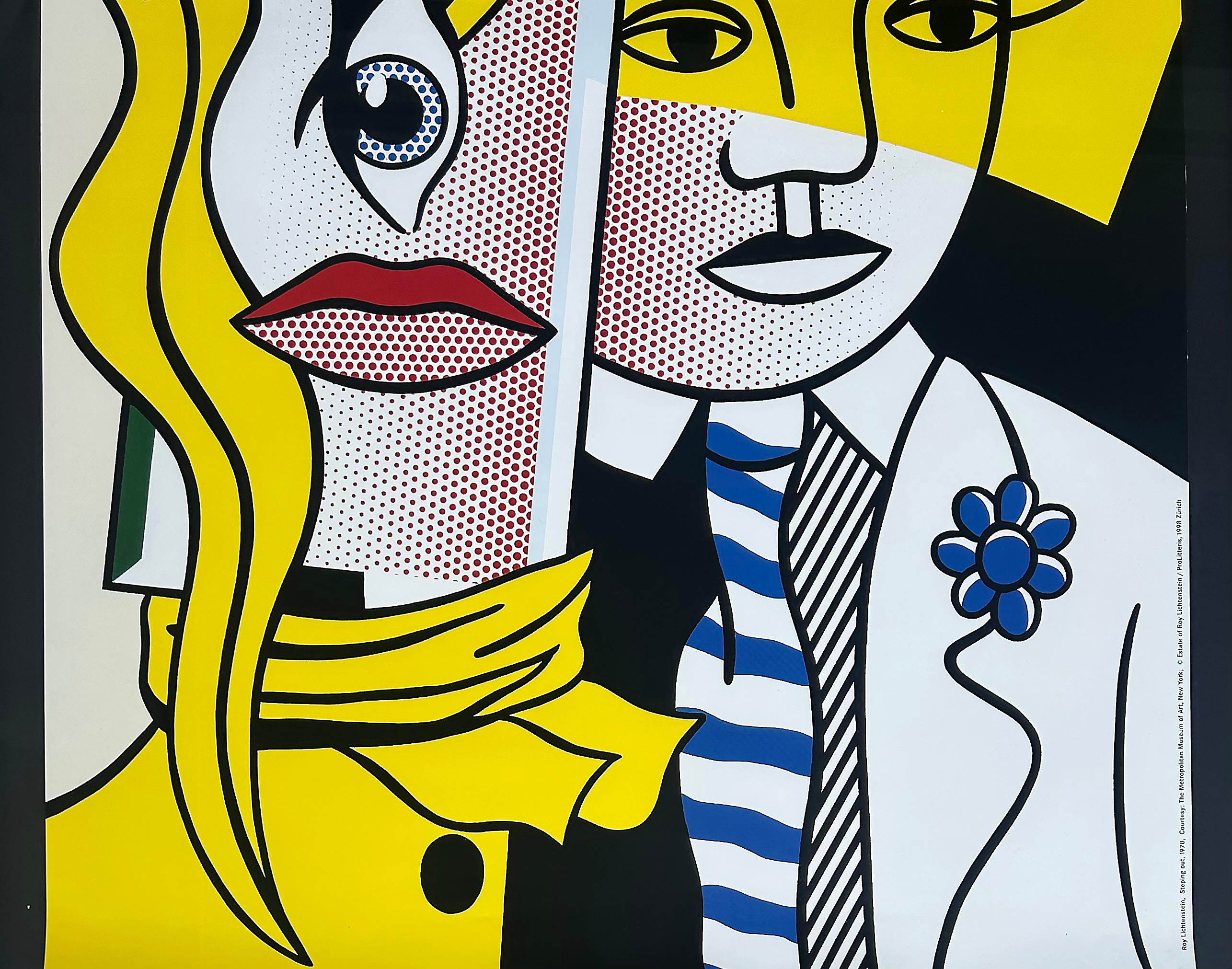 Modern Roy Lichtenstein Stepping Out Metropolitan Exhibition Poster, Switzerland 1998 For Sale