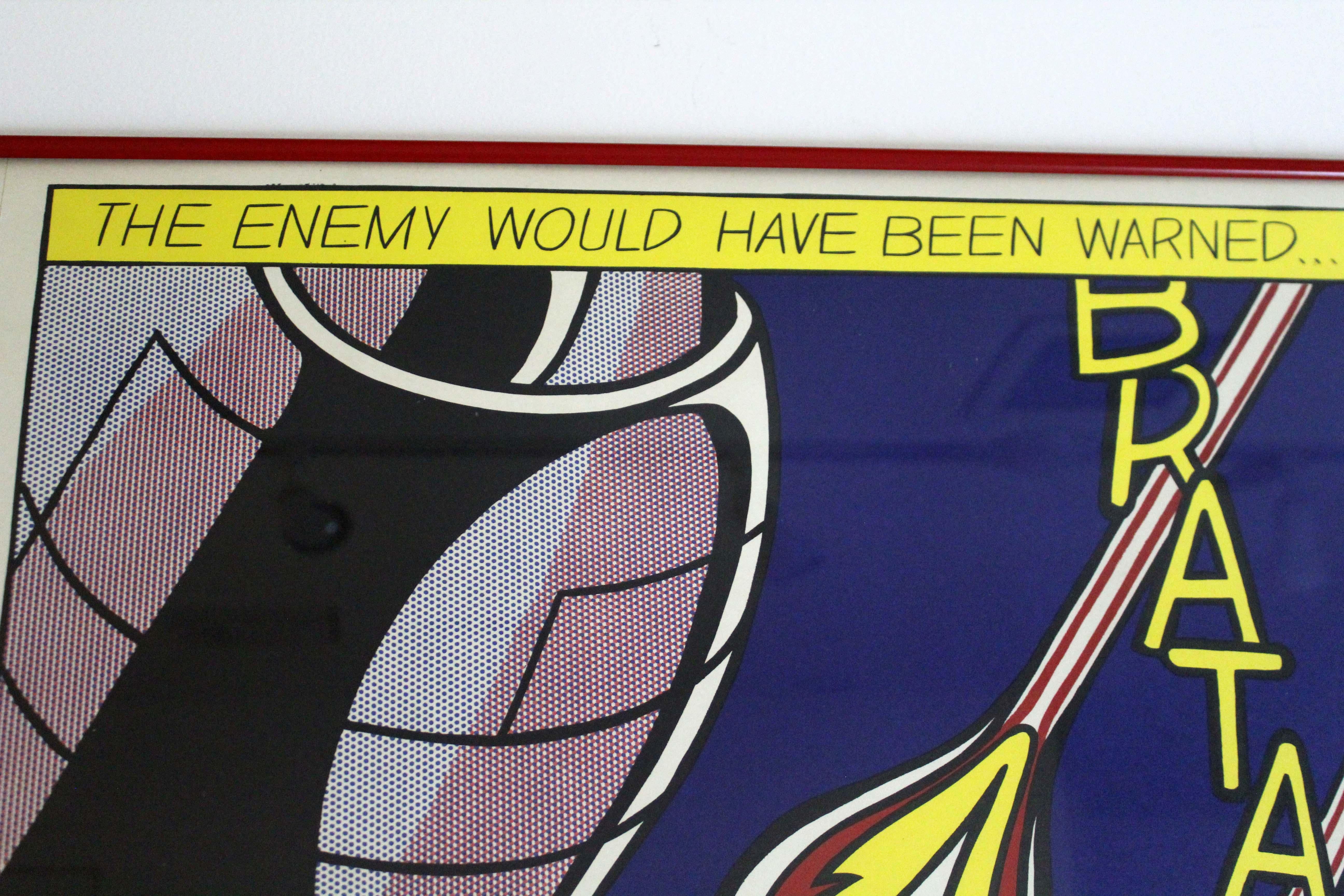 Affiche Pop Art vintage As I Opened Fire de Roy Lichtenstein encadrée en vente 1