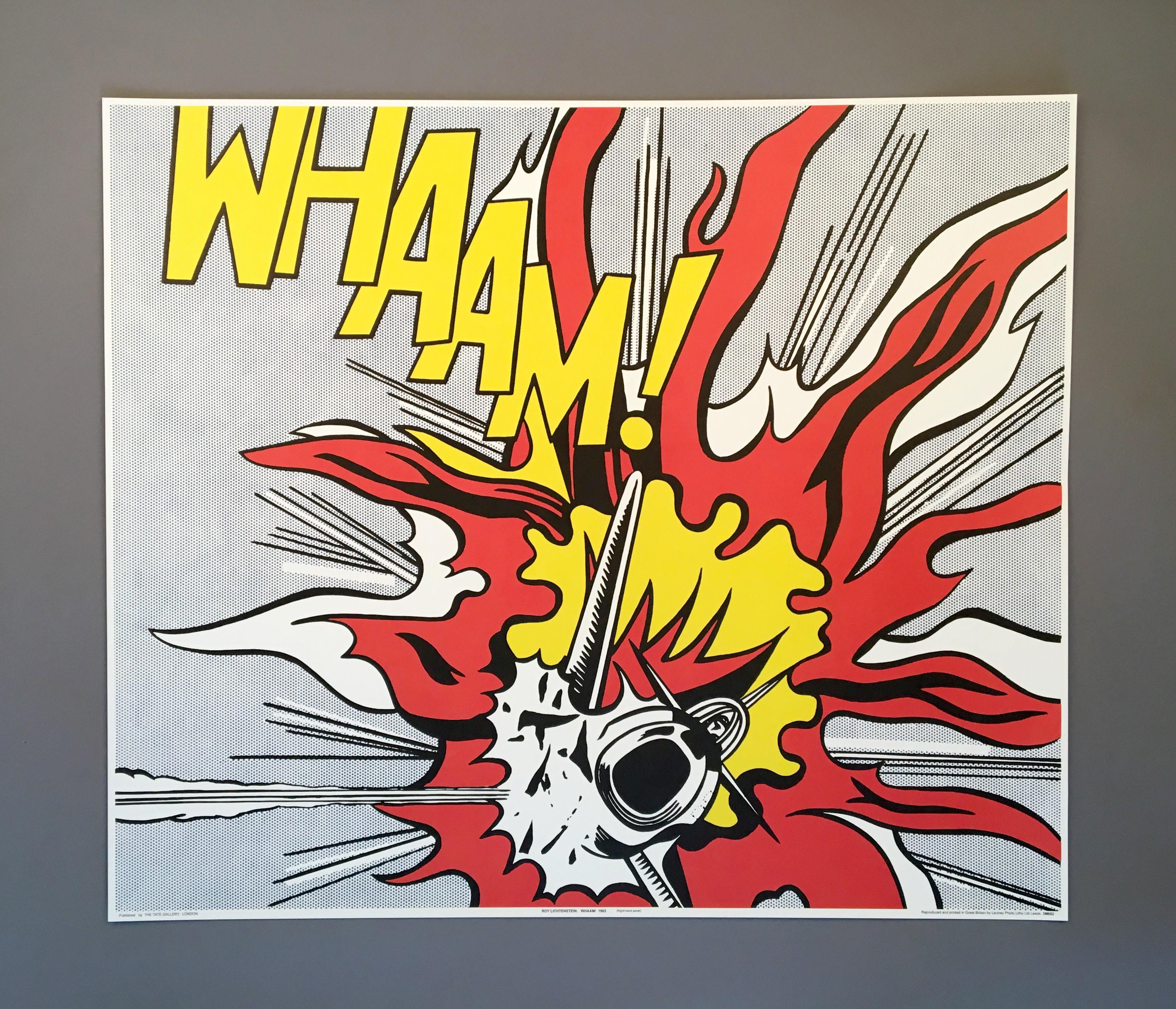 British Roy Lichtenstein 'Whaam!' Rare Original Diptych Print Set on Wove Paper For Sale