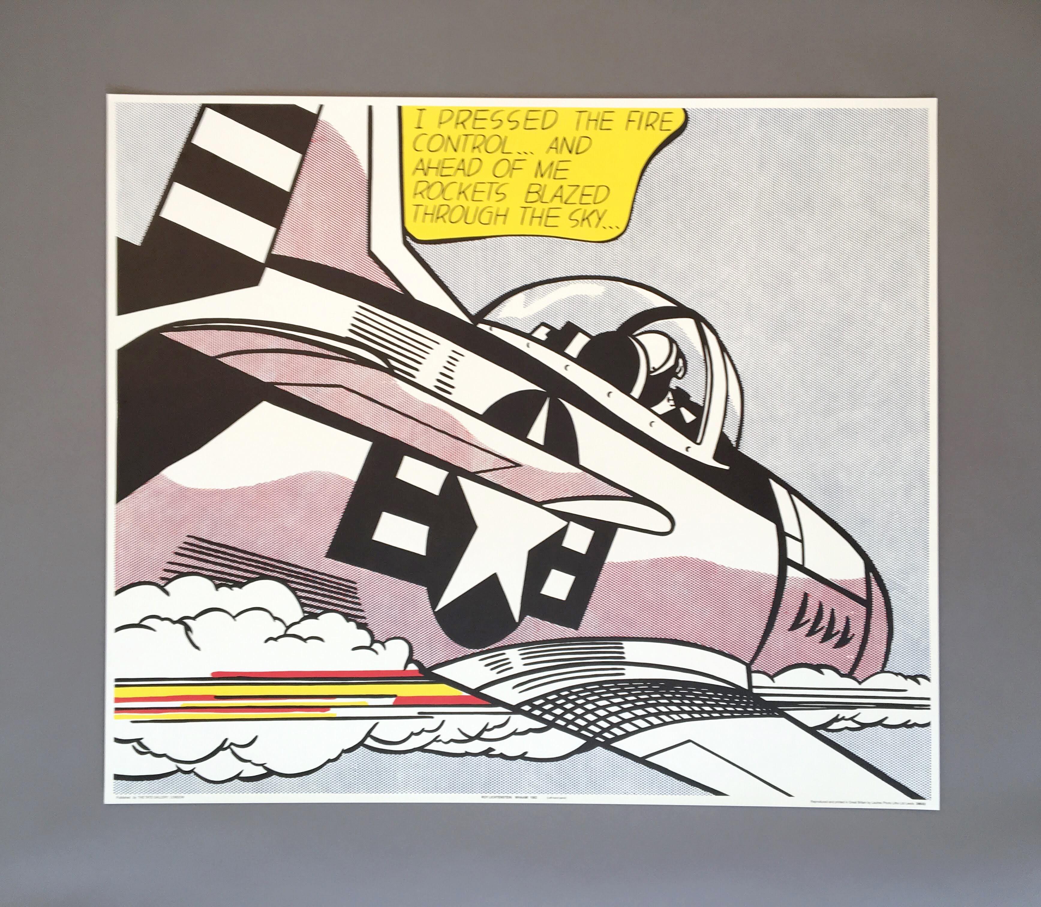 Roy Lichtenstein (United States, 1923-1997)
'Whaam!', 1984
 
This beautiful two-piece set depicts Lichtenstein's famous painting ''Whaam!' from 1963 for Tate Gallery, London and is featured in their current collection. This print set is from 1984