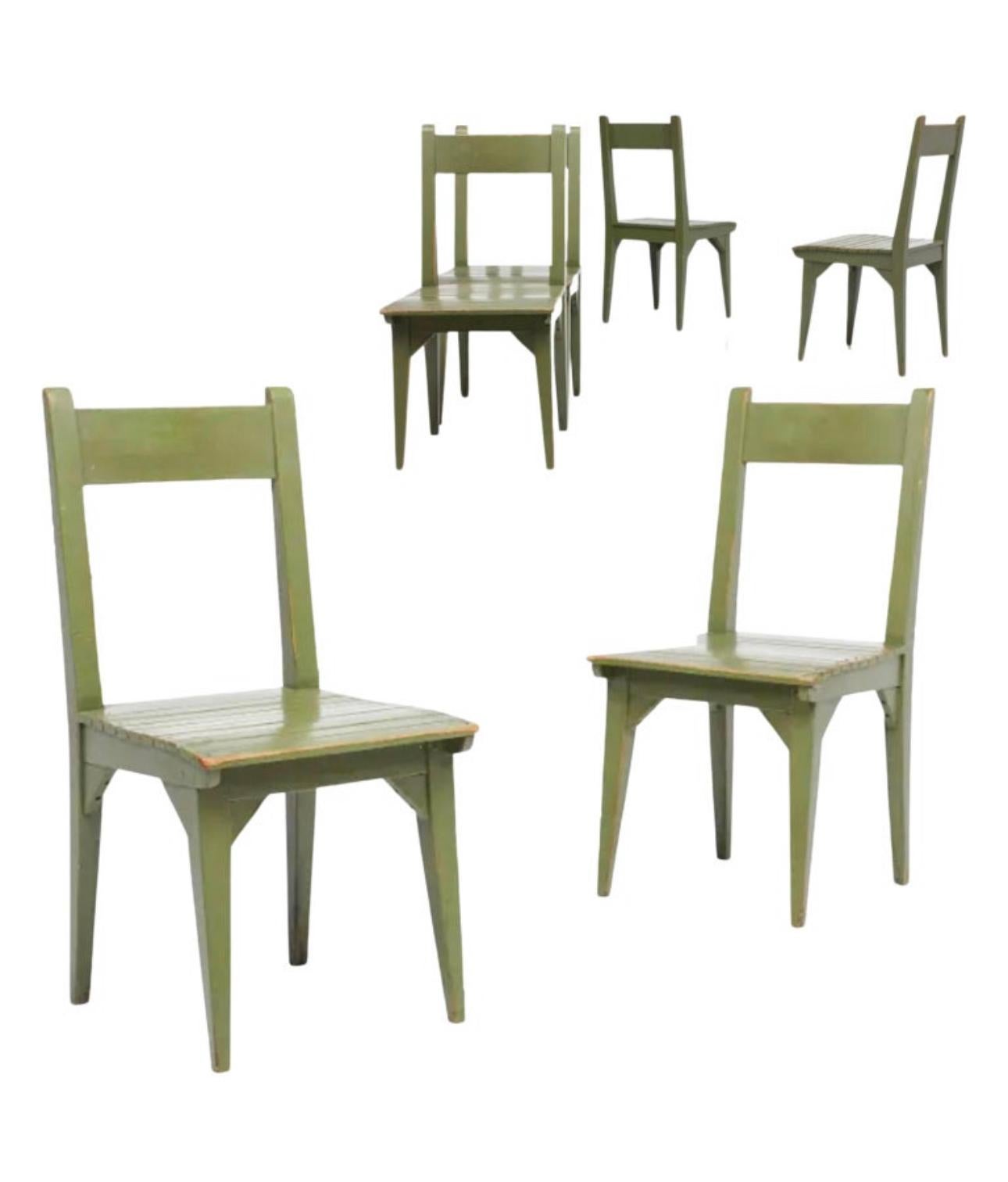American Roy McMakin Painted Wood Postmodern Dining Chair, Green, 1982, USA. For Sale