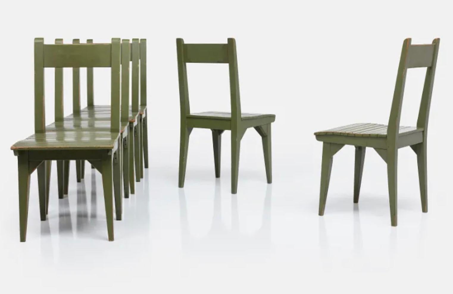 Roy McMakin Painted Wood Postmodern Dining Chair, Green, 1982, USA. For Sale 1