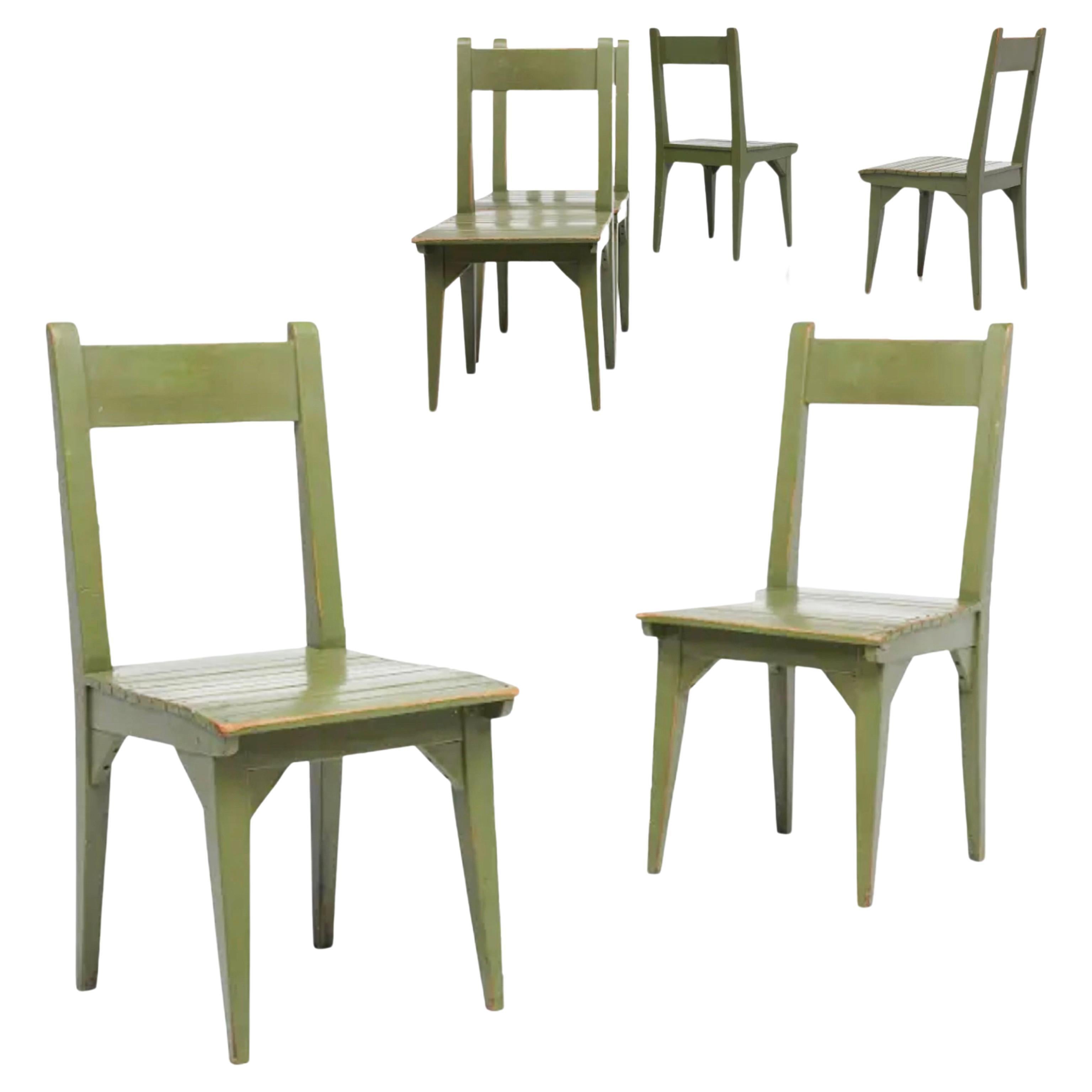 Roy McMakin, Custom Painted Postmodern Wood Dining Chair Set, 1982. Custom commission produced by Domestic Furniture, California.  Each: 35