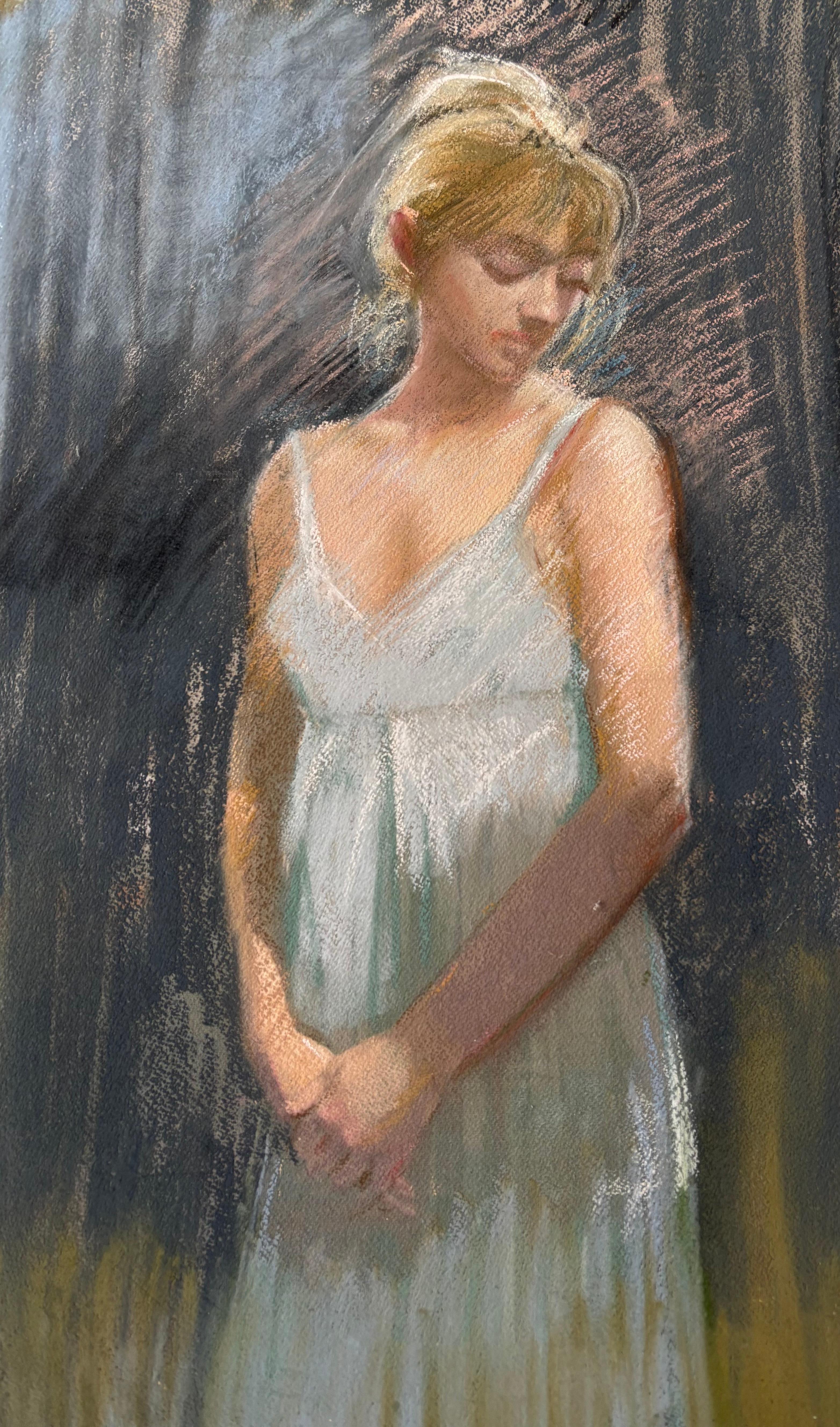 Ein lebendiges Porträt, wo die Liebe war. ROY PETLEY Zeitgenössischer britischer Künstler – Painting von Roy Petley