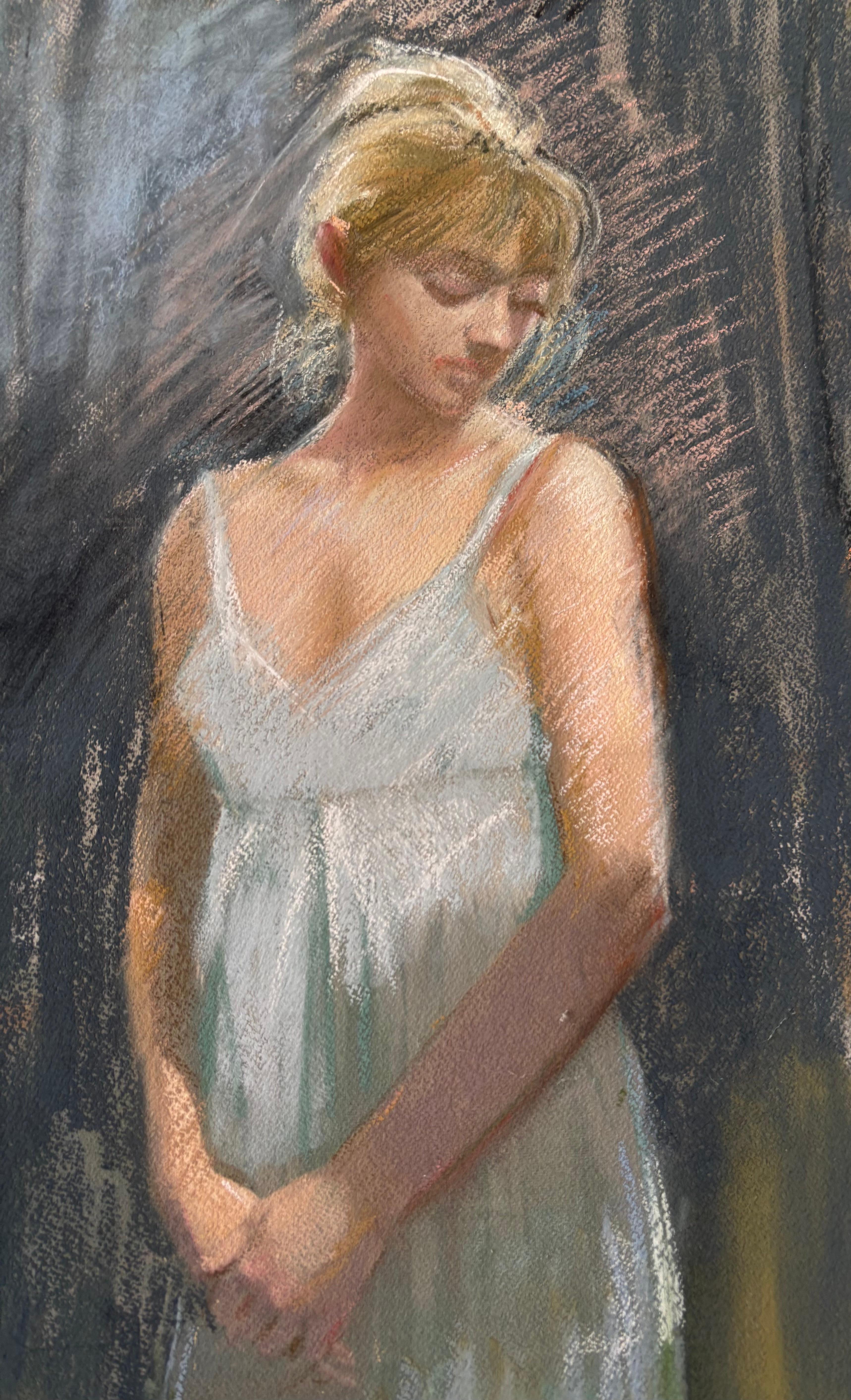 Roy Petley Ein lebendiges Porträt, wo die Liebe war.
Mit kräftigen Farben und Schatten, die seufzen,
Sie webt einen Wandteppich, der niemals sterben kann...Petley malt en plein air, was auf Französisch 