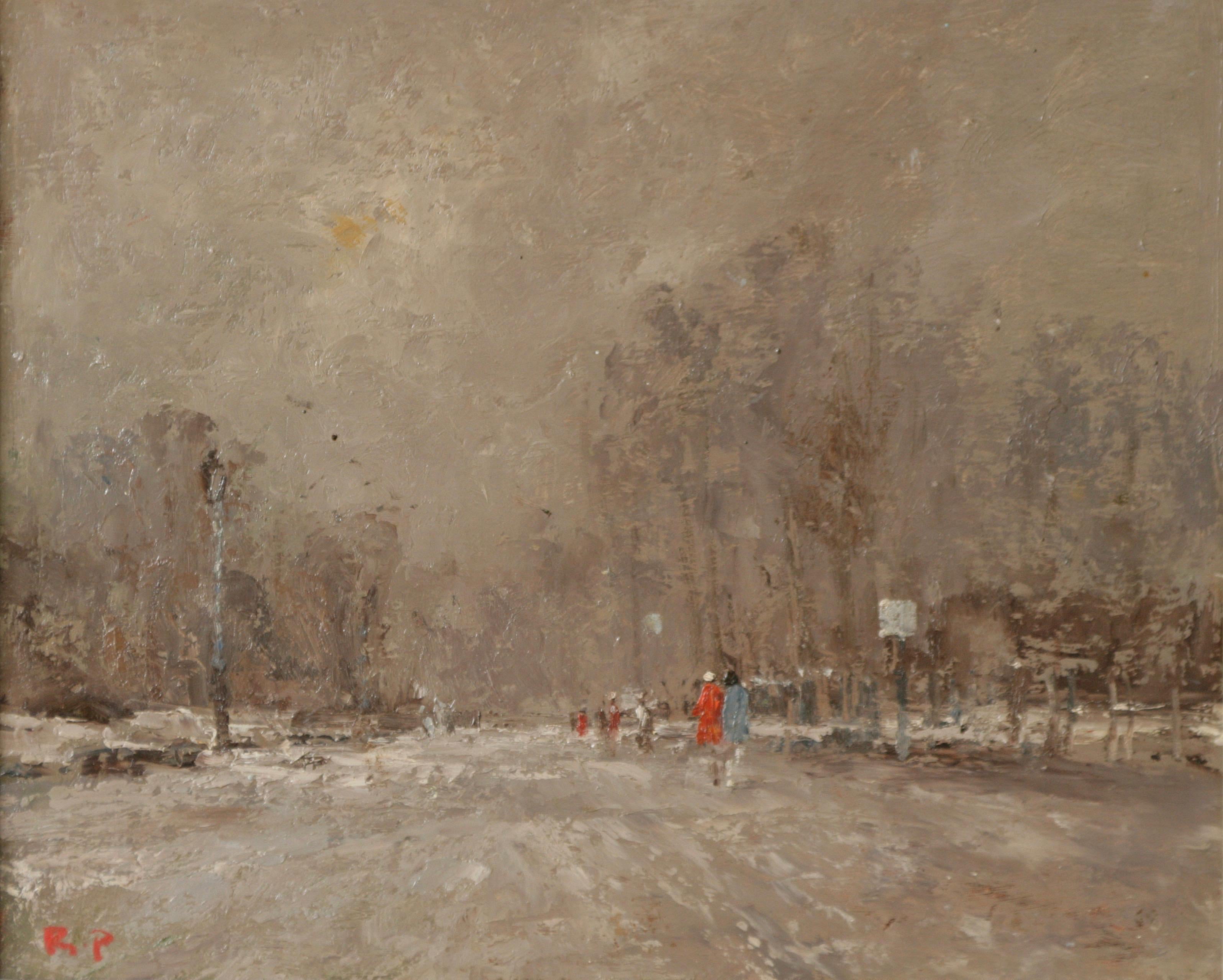 NEIGE DE DÉCEMBRE HYDE PARK..Roy Petley artiste anglais contemporain en vente 1